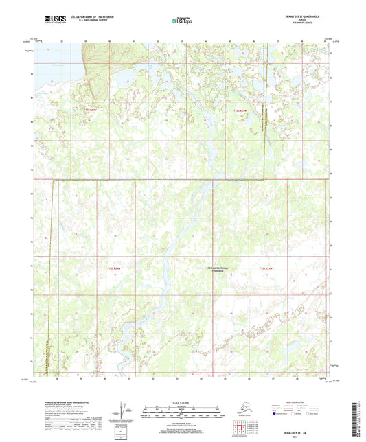 Denali D-5 SE Alaska US Topo Map Image