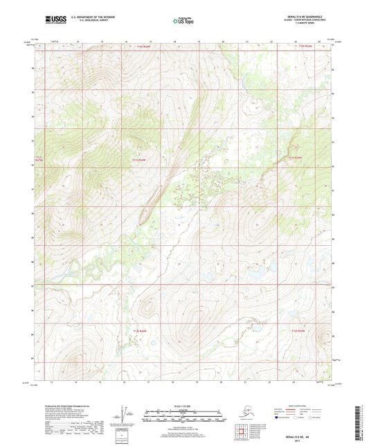 Denali D-6 NE Alaska US Topo Map Image