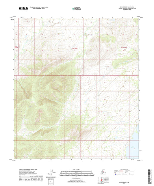 Denali D-6 SE Alaska US Topo Map Image