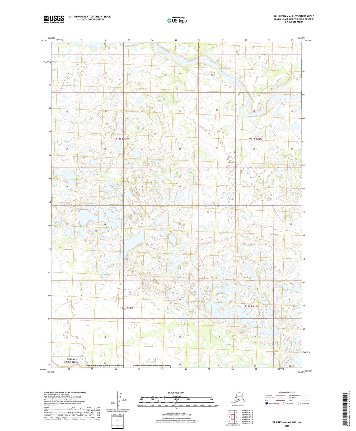 Dillingham A-1 NW Alaska US Topo Map Image