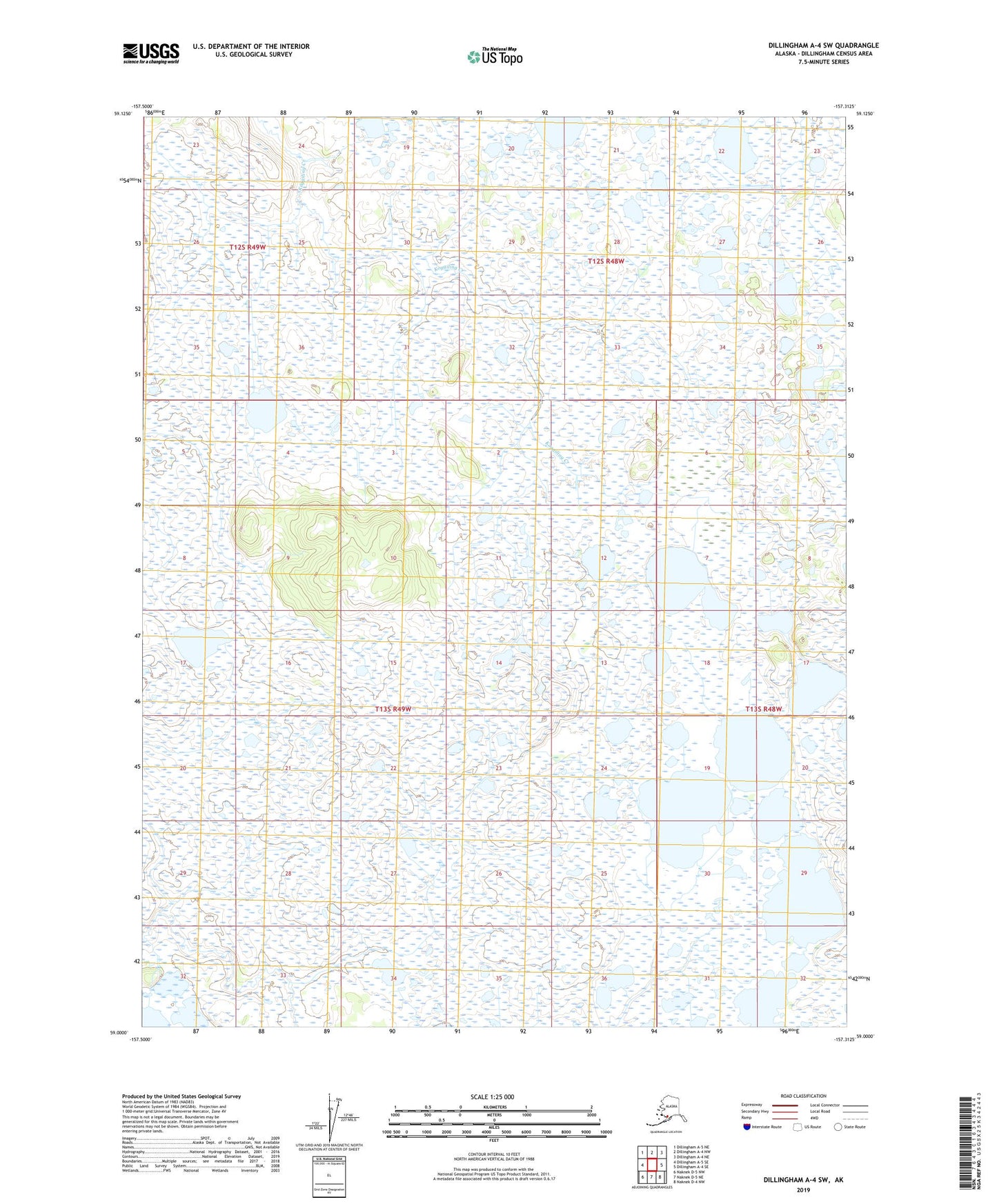 Dillingham A-4 SW Alaska US Topo Map Image