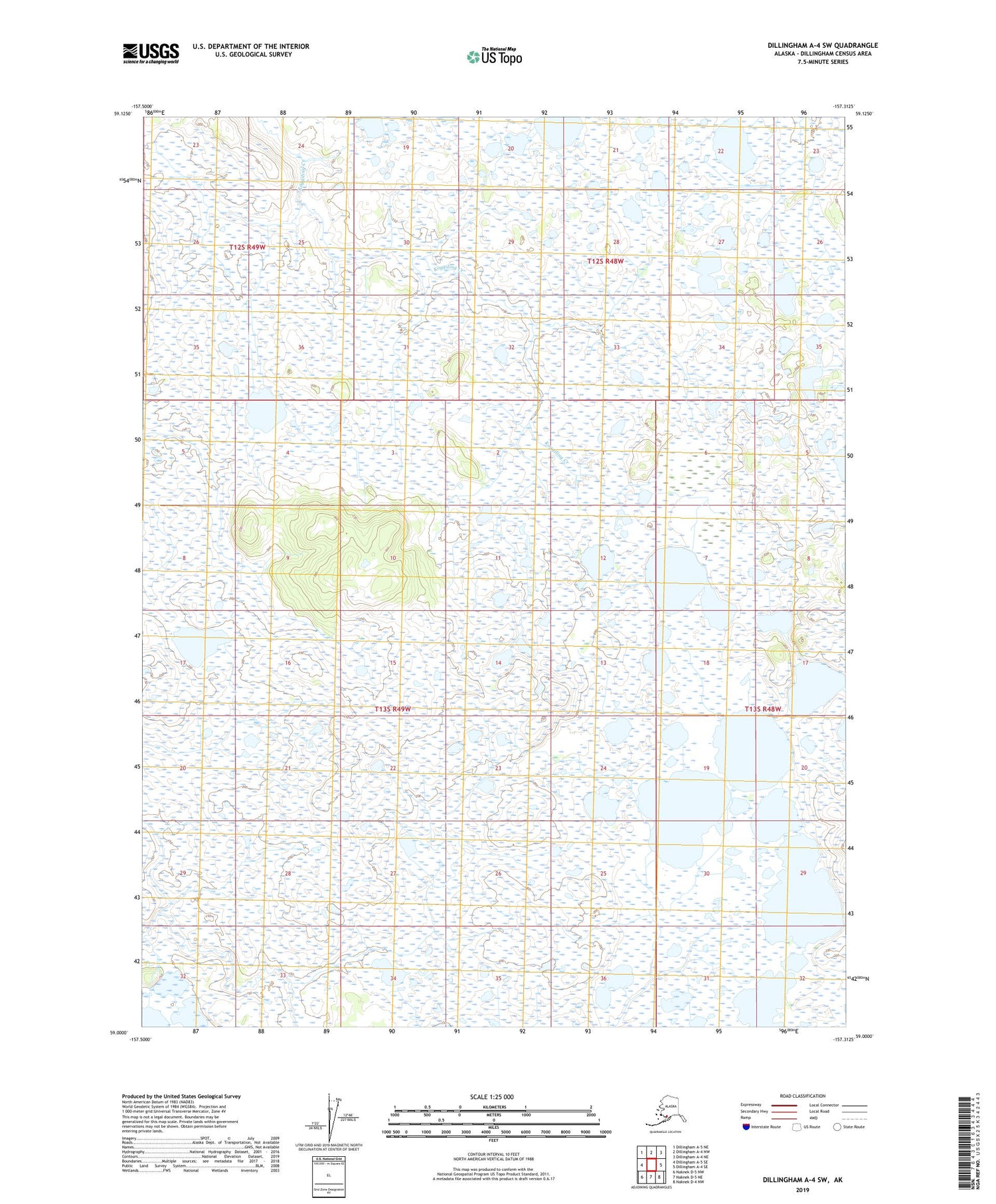 Dillingham A-4 SW Alaska US Topo Map Image