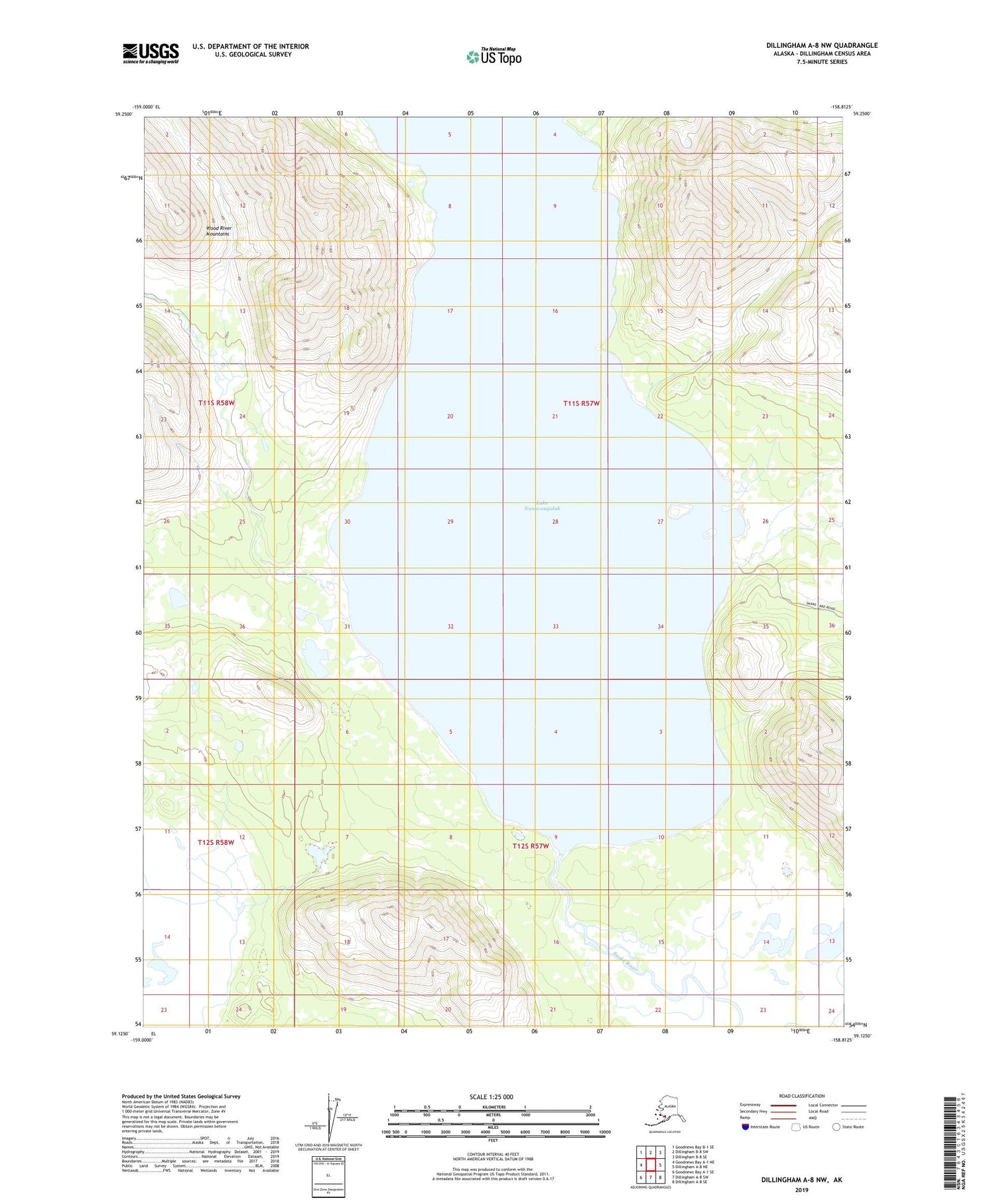 Dillingham A-8 NW Alaska US Topo Map Image