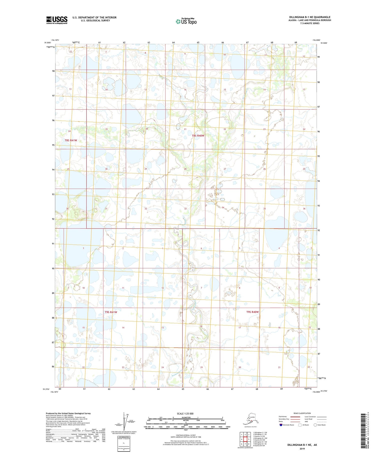 Dillingham B-1 NE Alaska US Topo Map Image