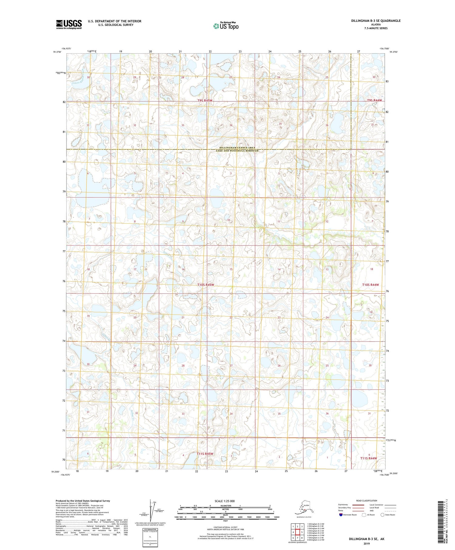 Dillingham B-3 SE Alaska US Topo Map Image