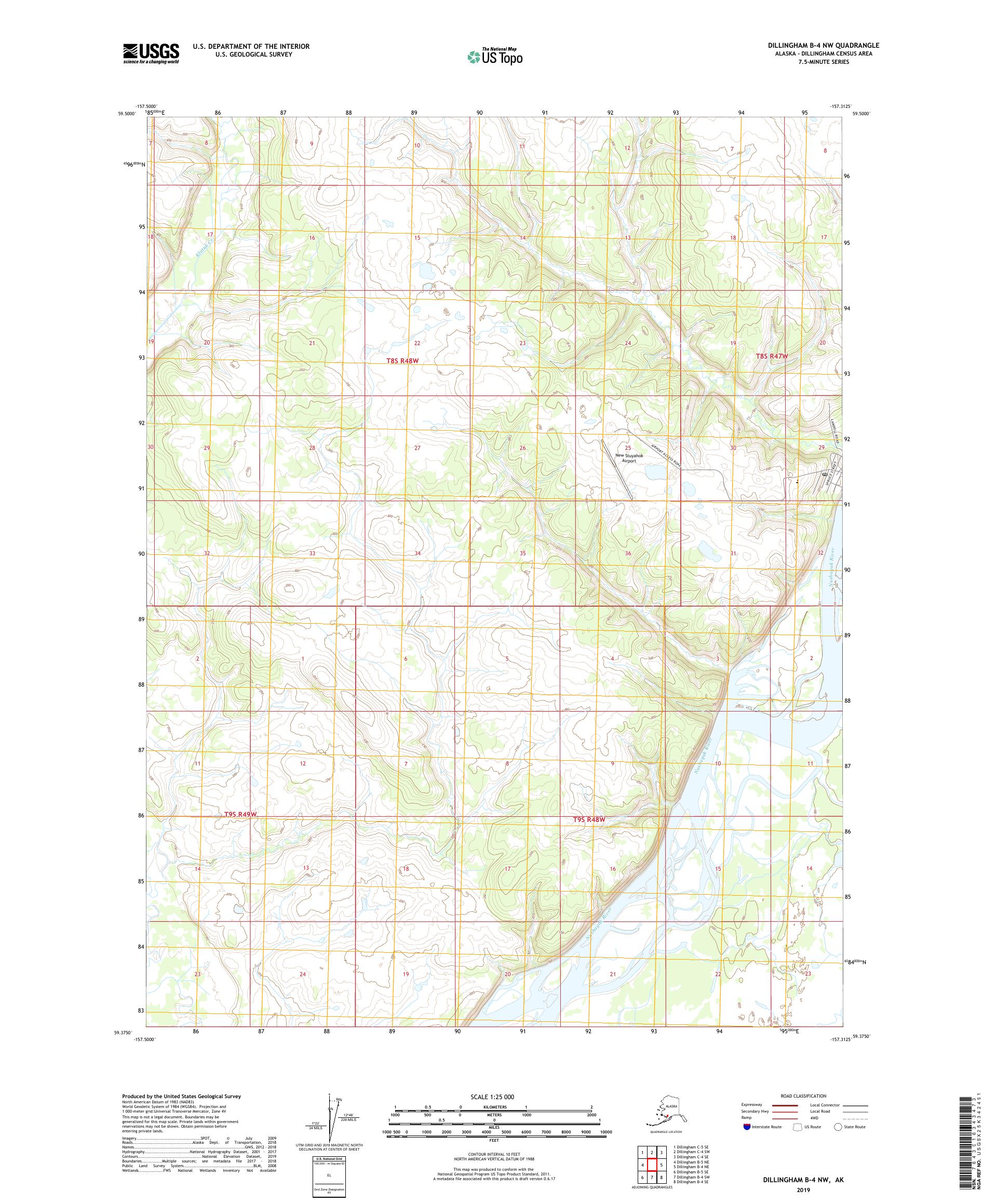 Dillingham B-4 NW Alaska US Topo Map – MyTopo Map Store