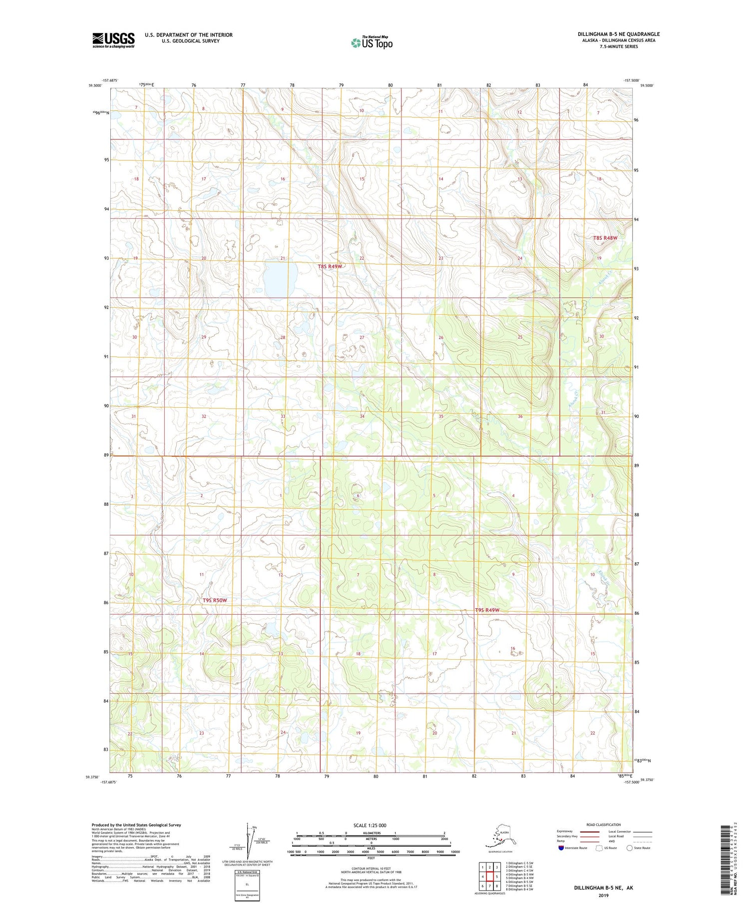 Dillingham B-5 NE Alaska US Topo Map Image
