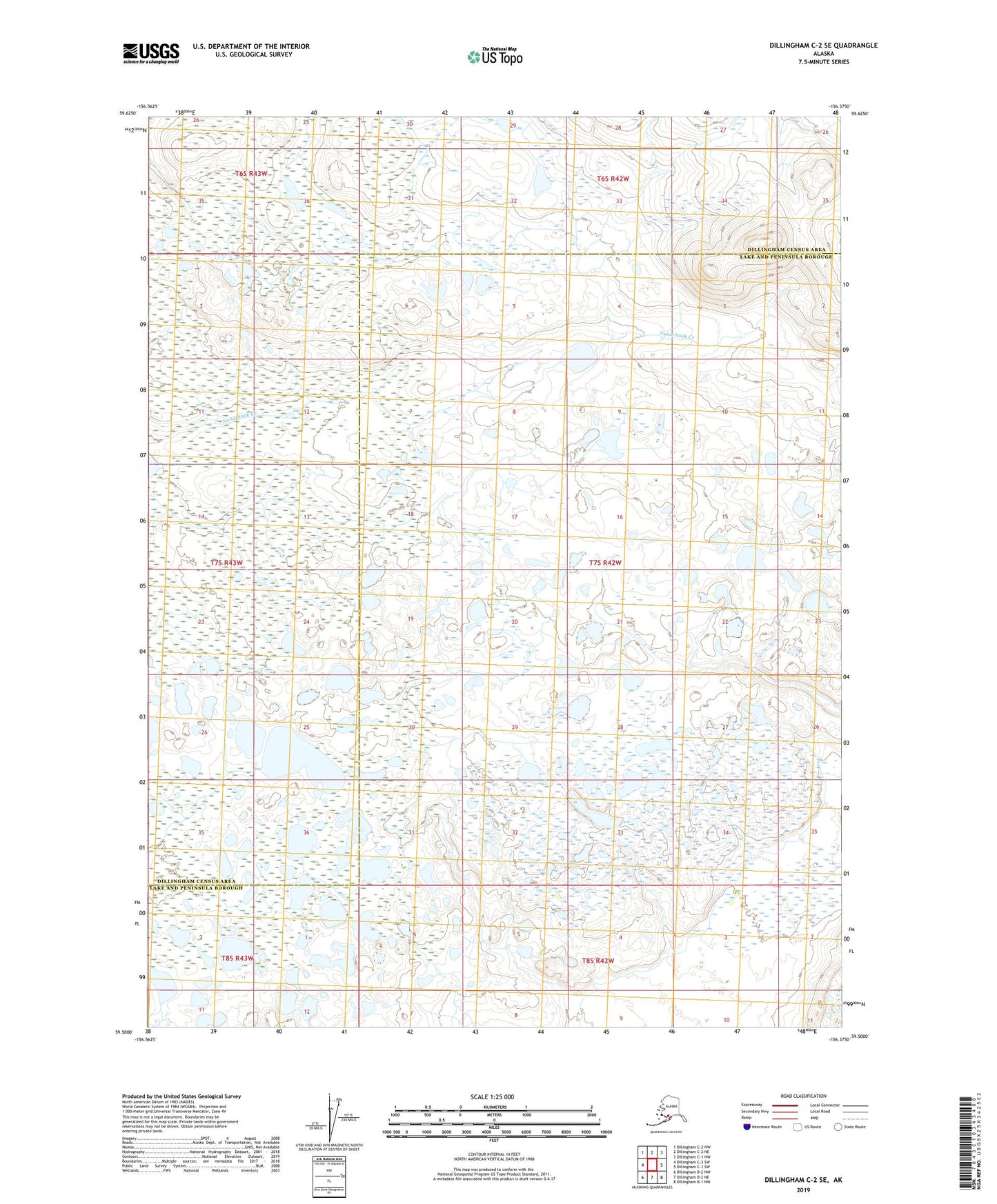 Dillingham C-2 SE Alaska US Topo Map Image