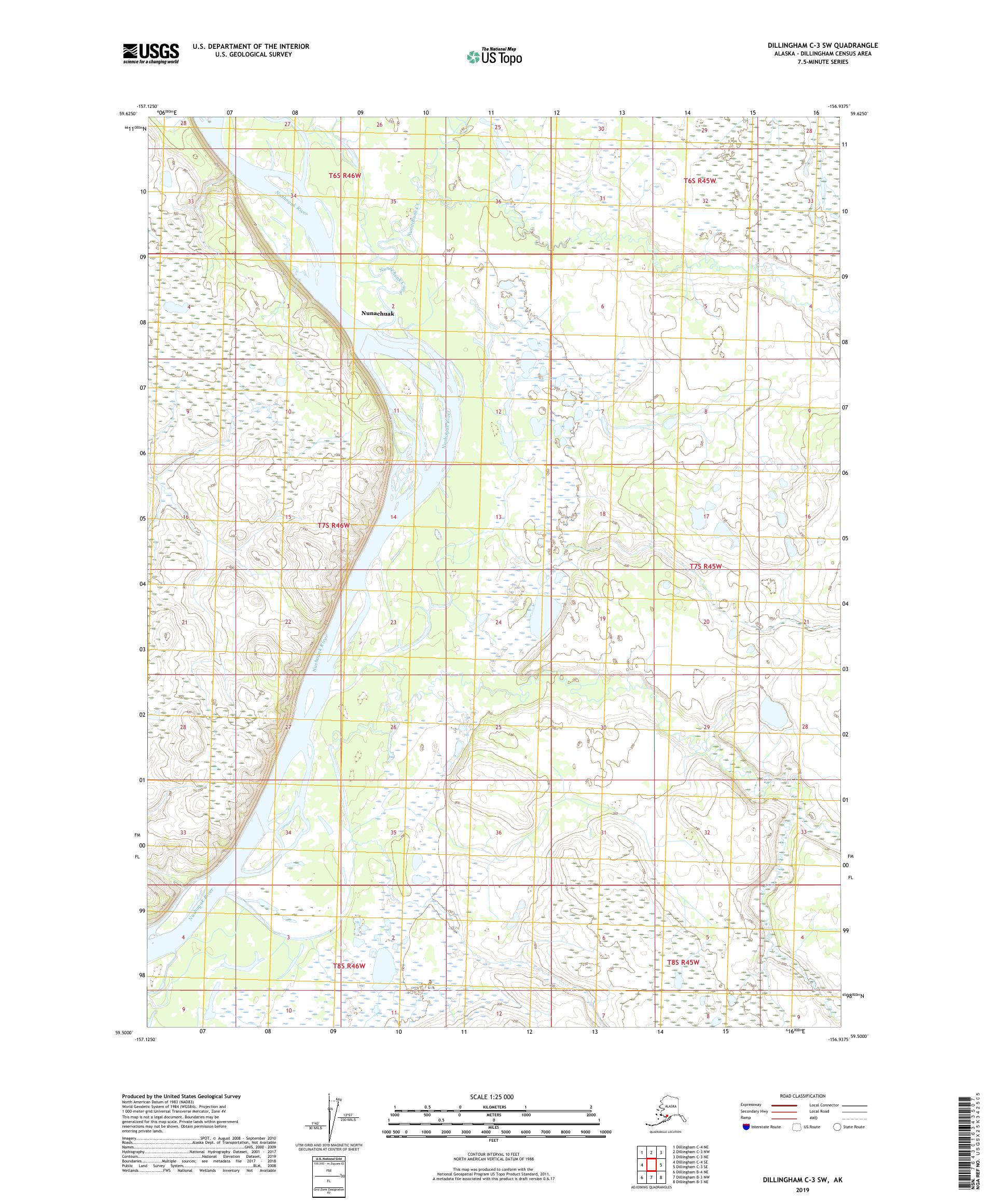 Dillingham C-3 SW Alaska US Topo Map – MyTopo Map Store