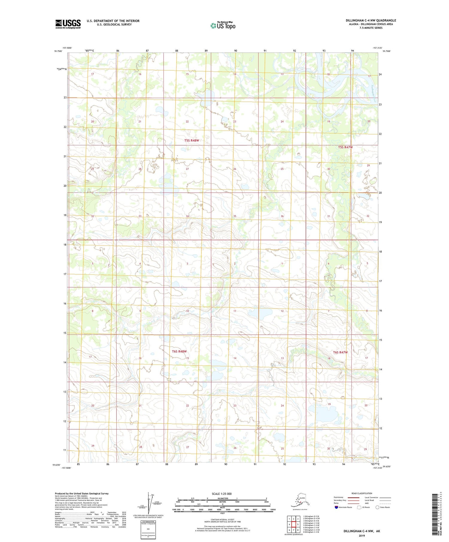 Dillingham C-4 NW Alaska US Topo Map Image