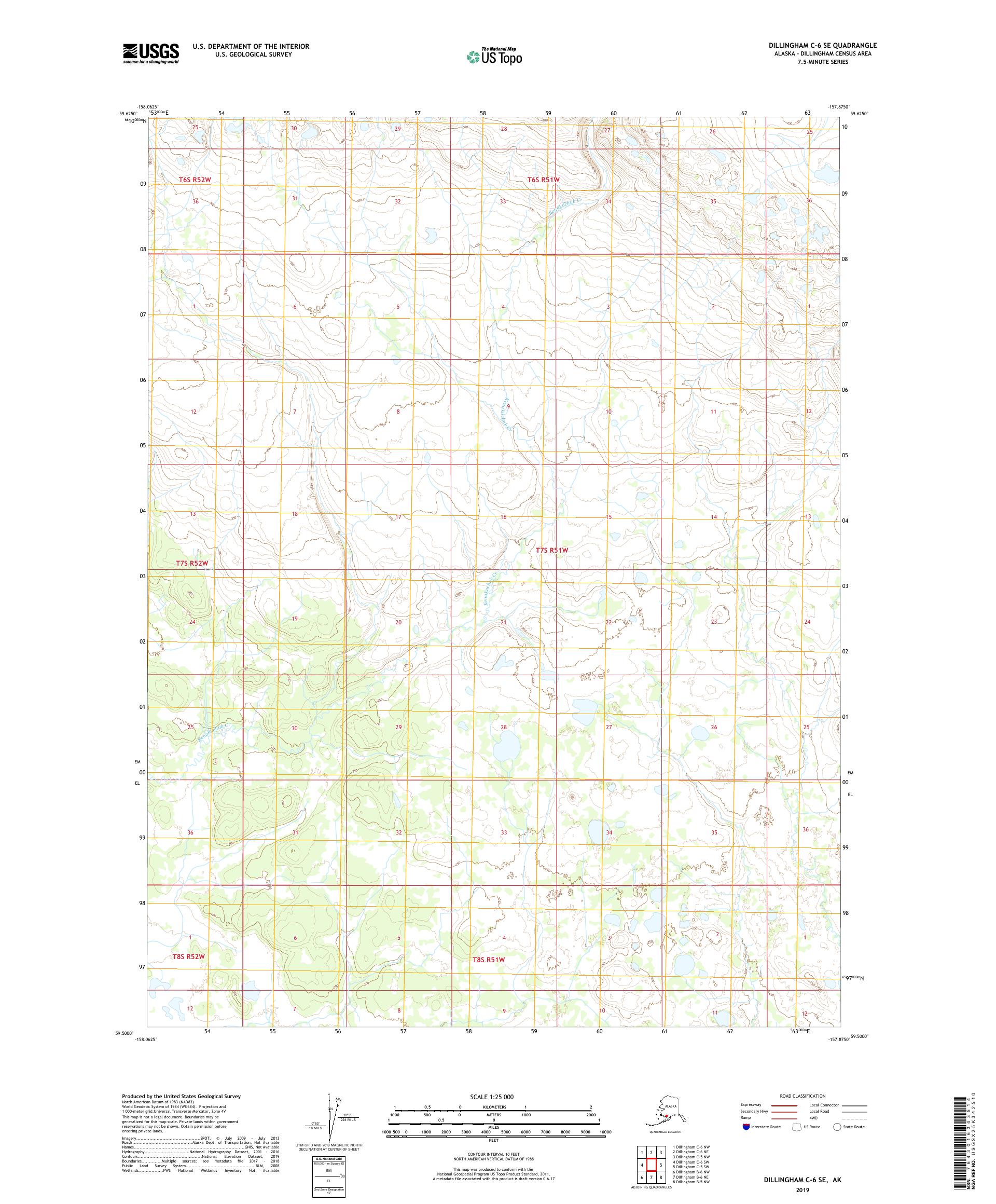 Dillingham C-6 SE Alaska US Topo Map – MyTopo Map Store