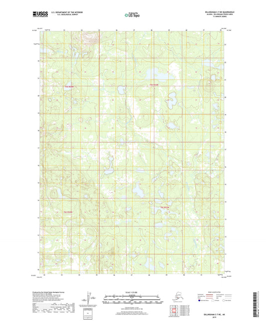 Dillingham C-7 NE Alaska US Topo Map Image