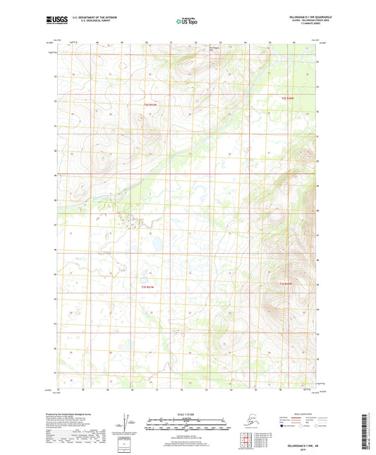 Dillingham D-1 NW Alaska US Topo Map Image