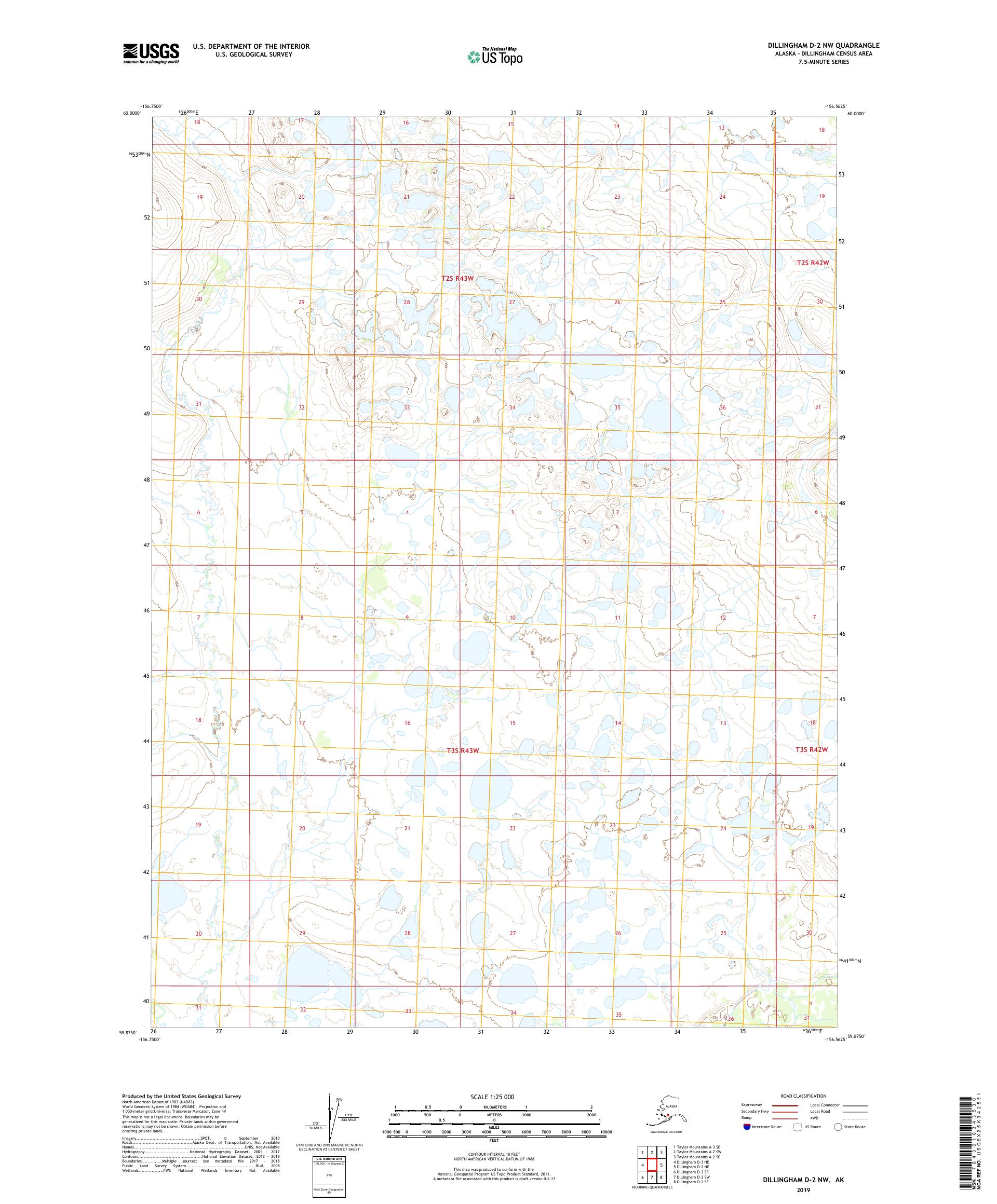 Dillingham D-2 NW Alaska US Topo Map – MyTopo Map Store