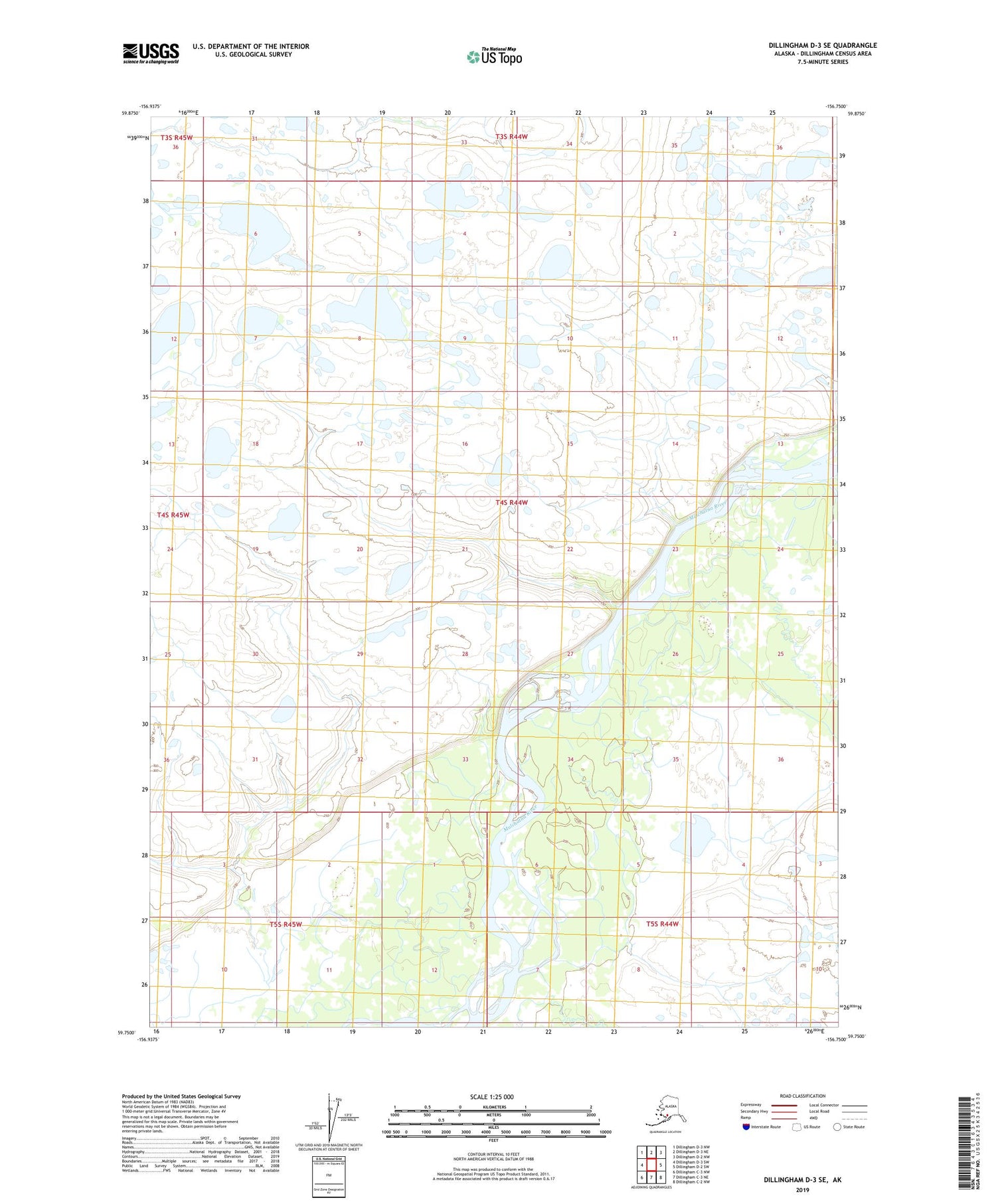 Dillingham D-3 SE Alaska US Topo Map Image