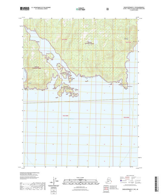 Dixon Entrance C-1 NE Alaska US Topo Map Image
