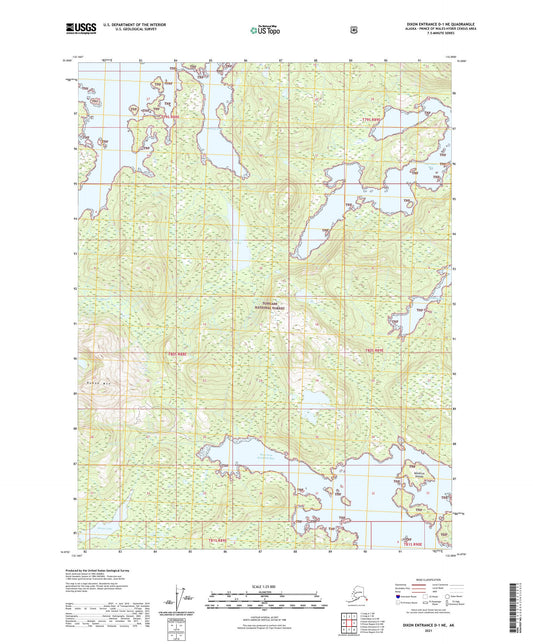 Dixon Entrance D-1 NE Alaska US Topo Map Image