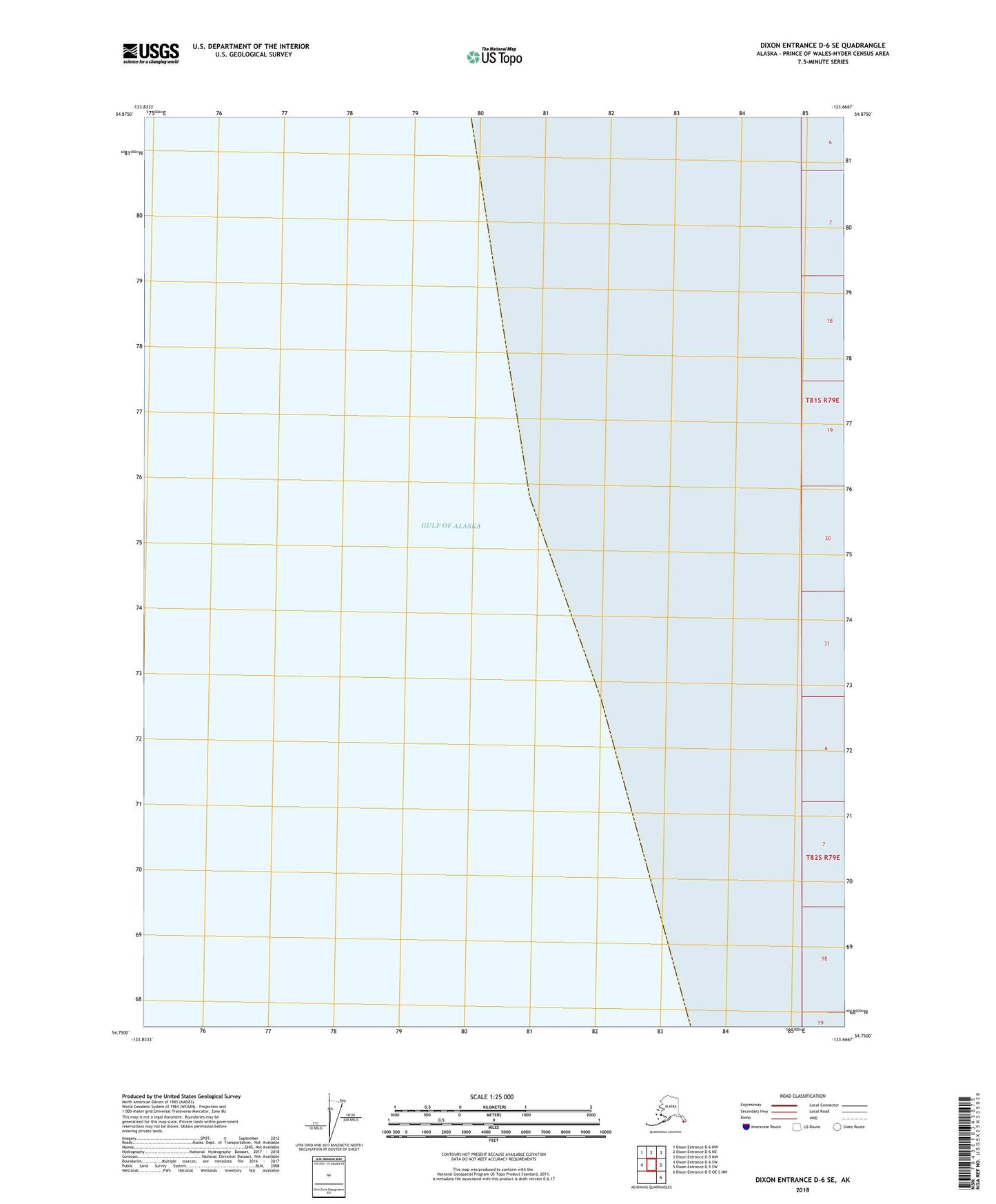Dixon Entrance D-6 SE Alaska US Topo Map Image