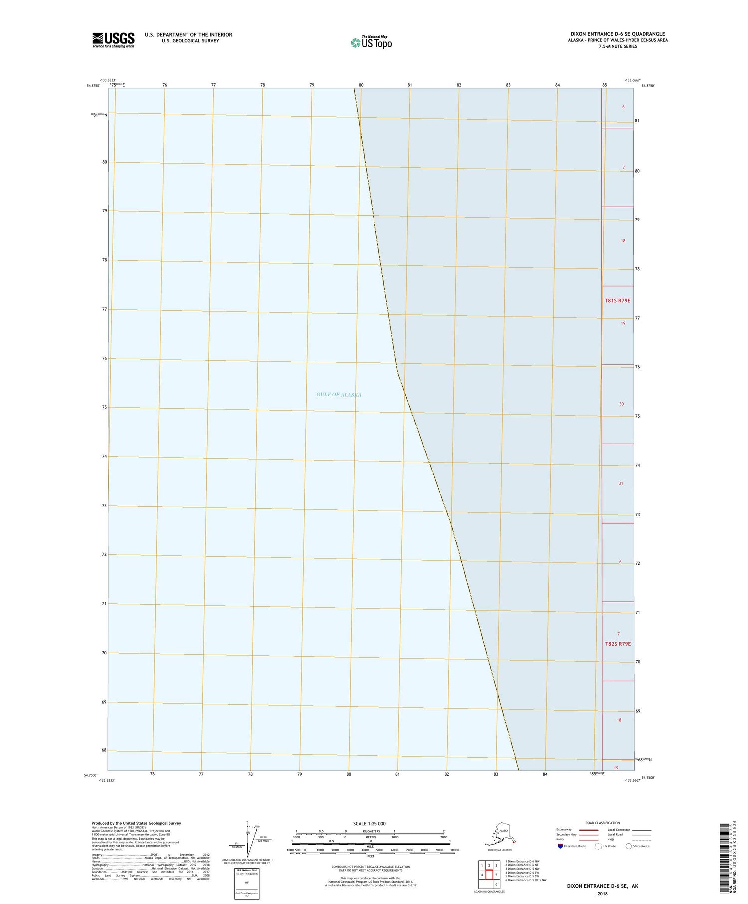 Dixon Entrance D-6 SE Alaska US Topo Map Image