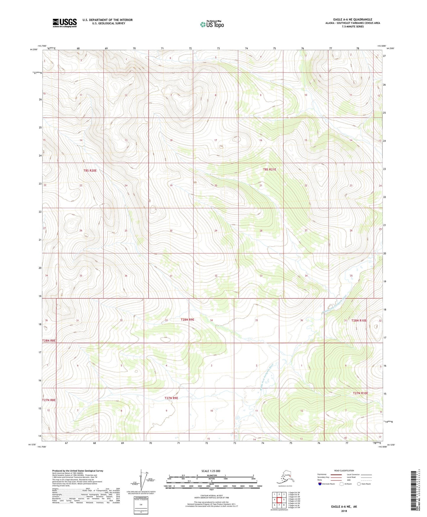 Eagle A-6 NE Alaska US Topo Map Image