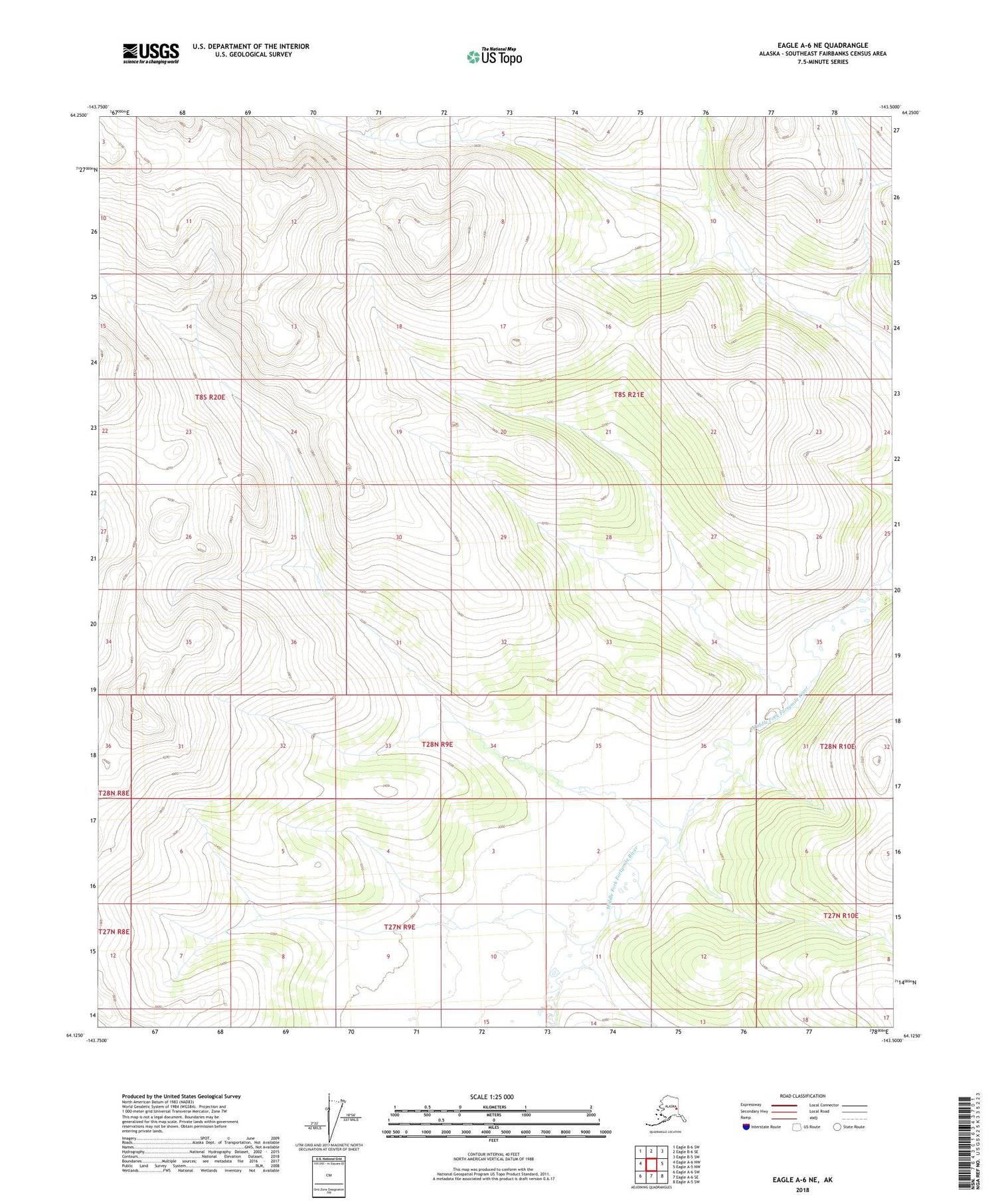 Eagle A-6 NE Alaska US Topo Map Image