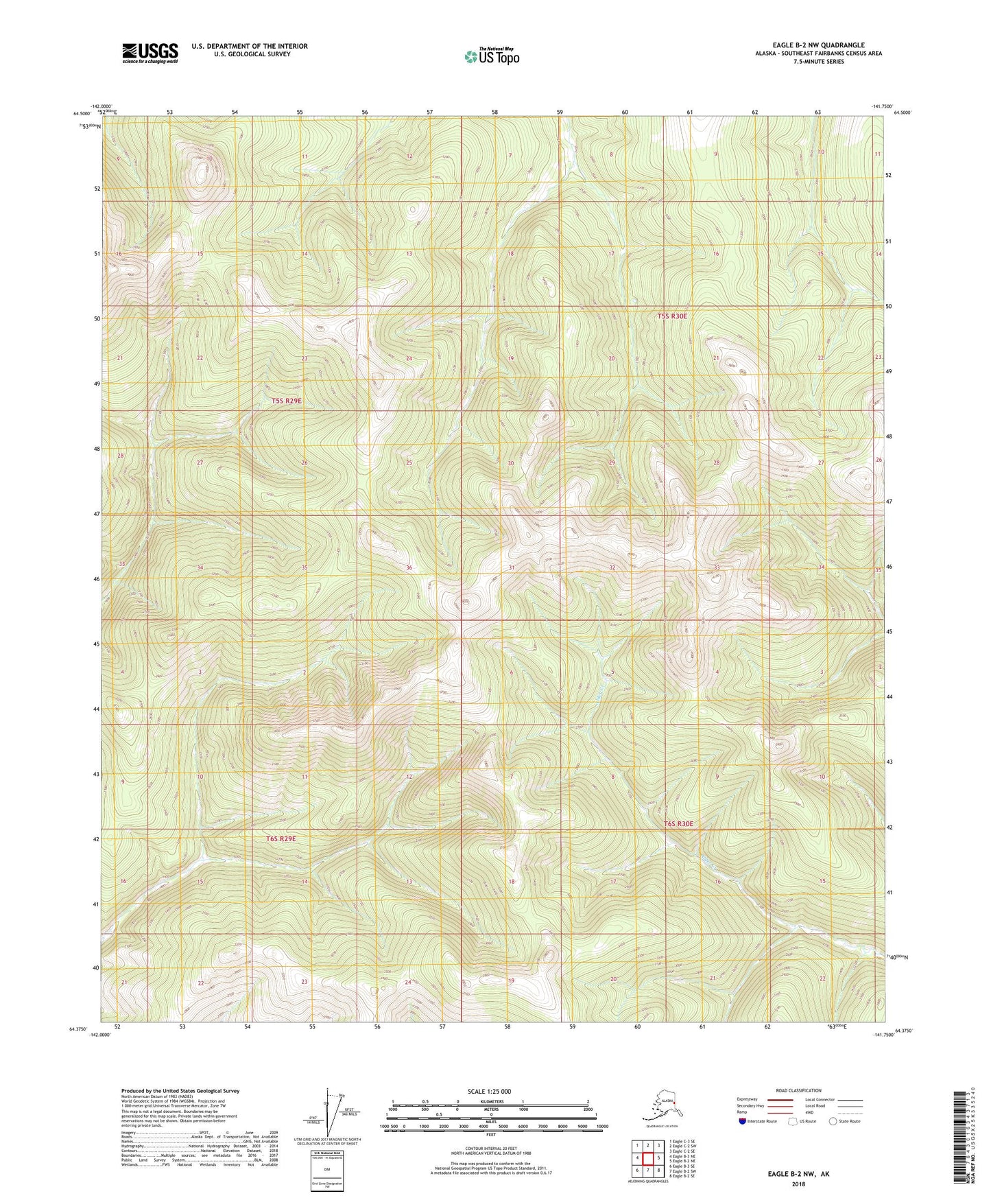 Eagle B-2 NW Alaska US Topo Map Image
