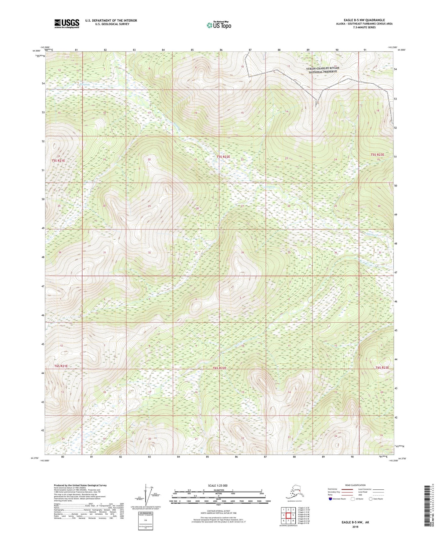 Eagle B-5 NW Alaska US Topo Map Image
