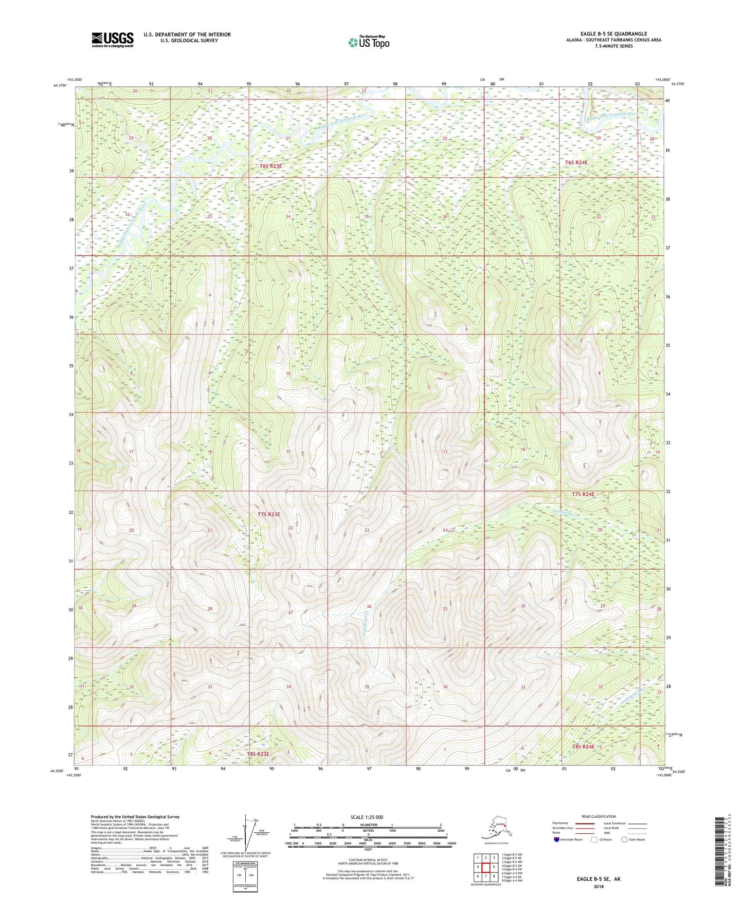 Eagle B-5 SE Alaska US Topo Map Image