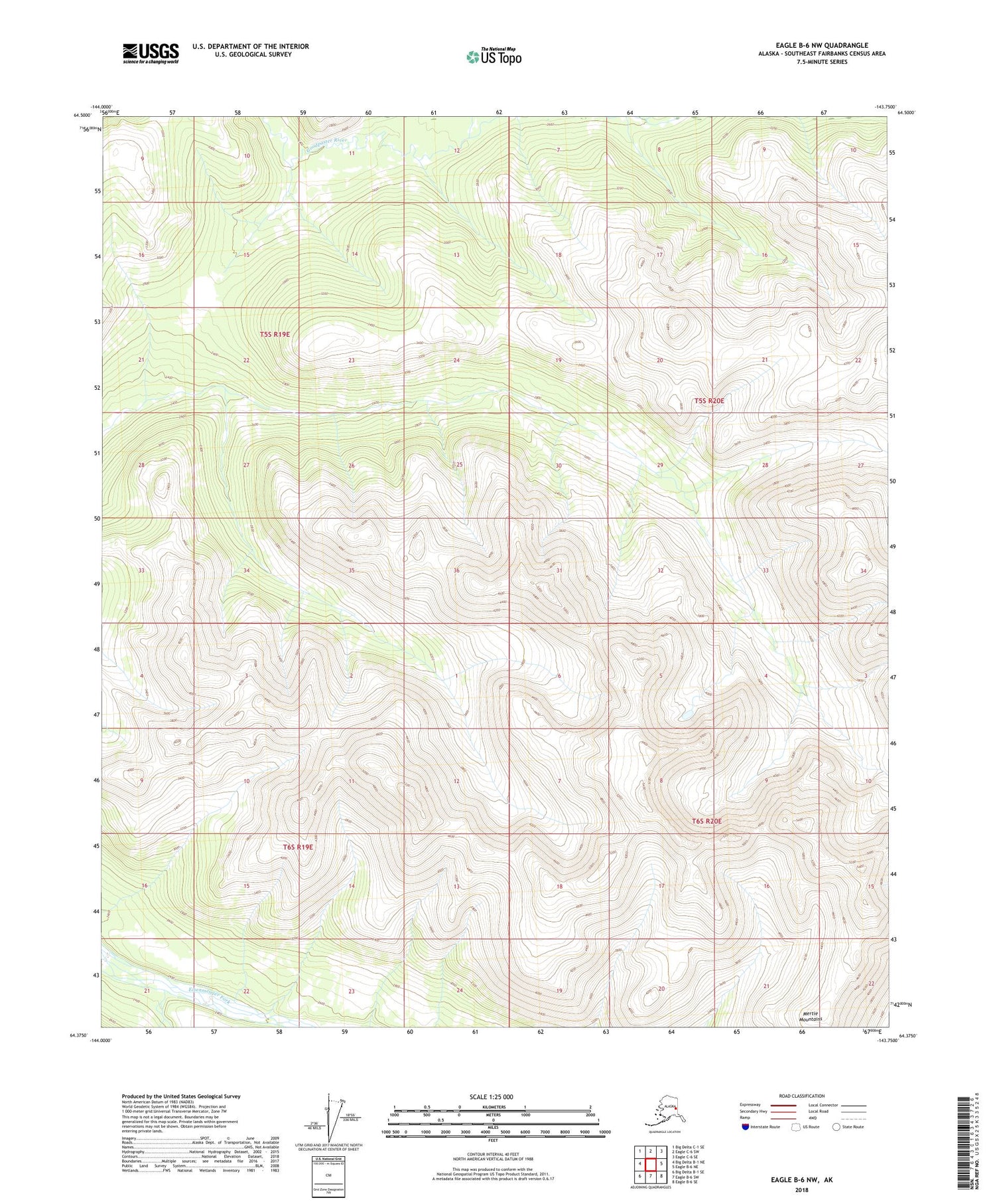 Eagle B-6 NW Alaska US Topo Map Image