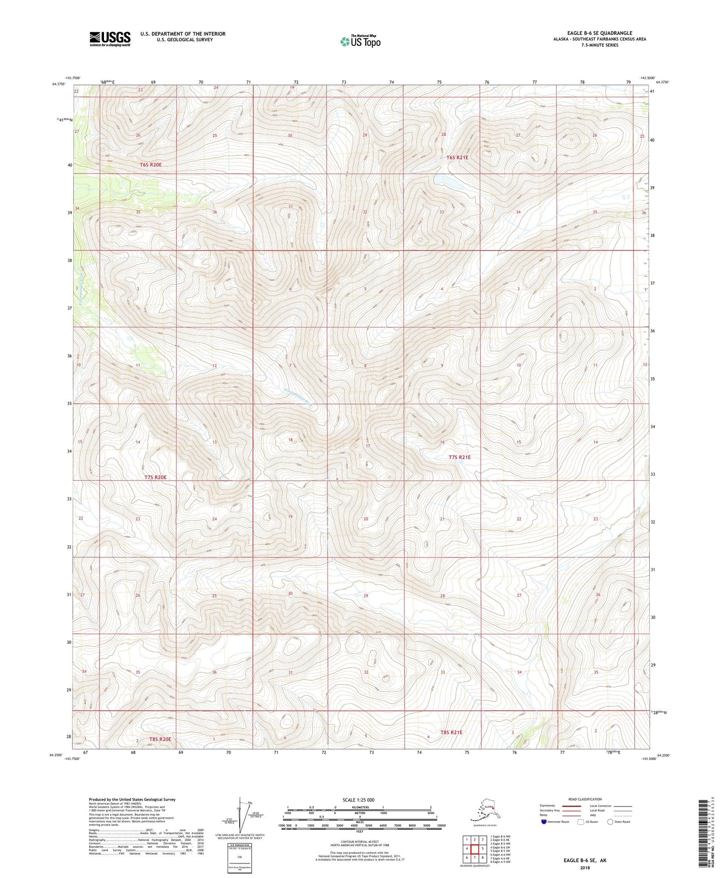 Eagle B-6 SE Alaska US Topo Map Image