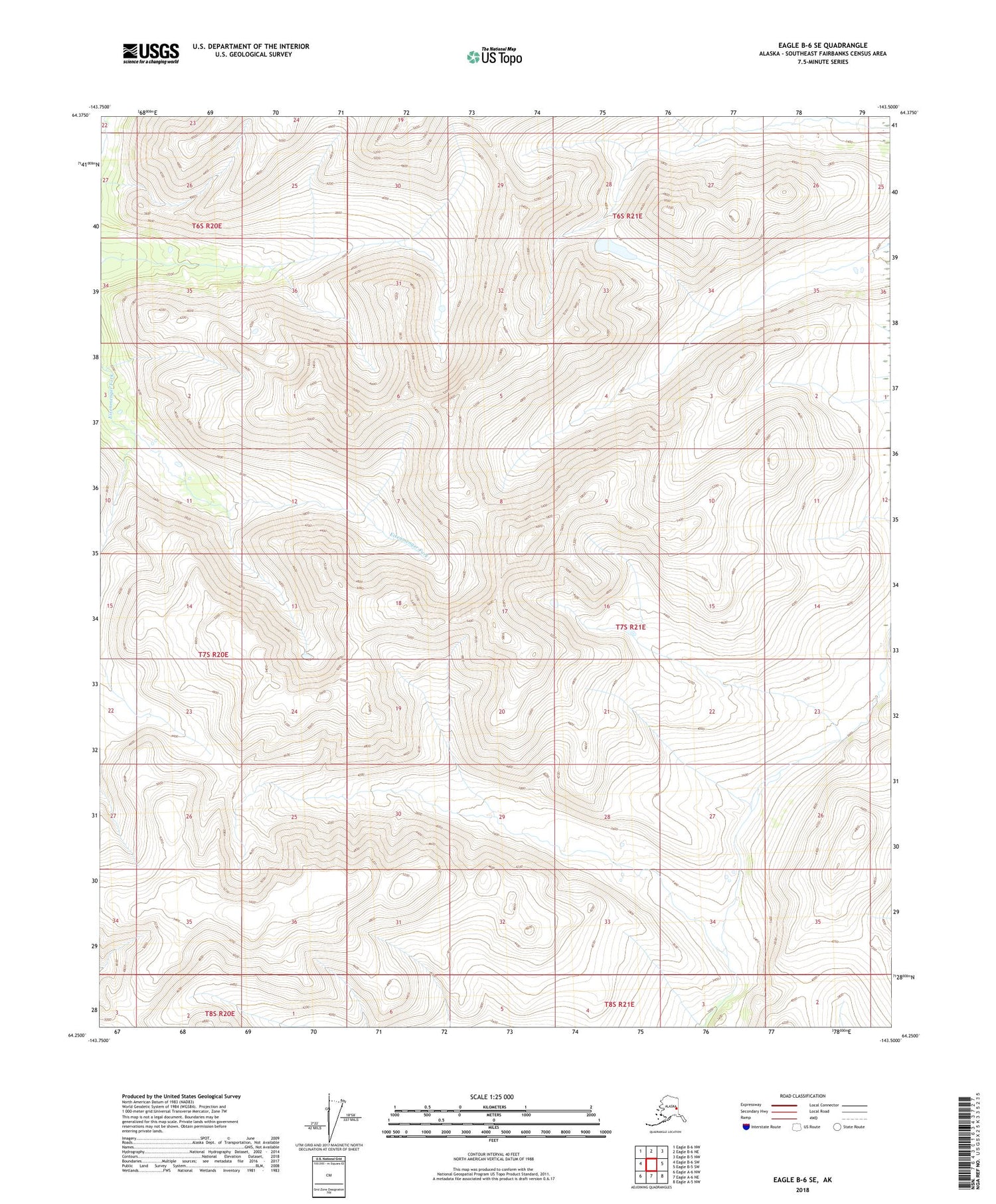 Eagle B-6 SE Alaska US Topo Map Image