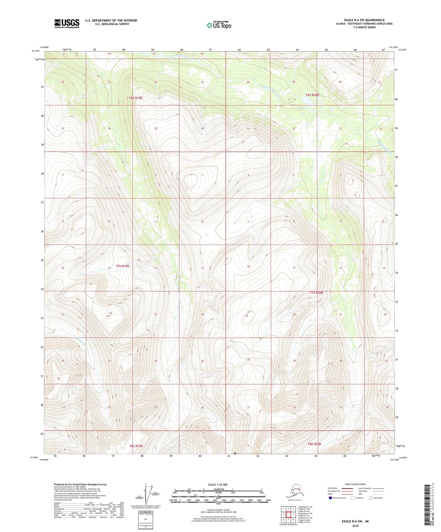 Eagle B-6 SW Alaska US Topo Map Image