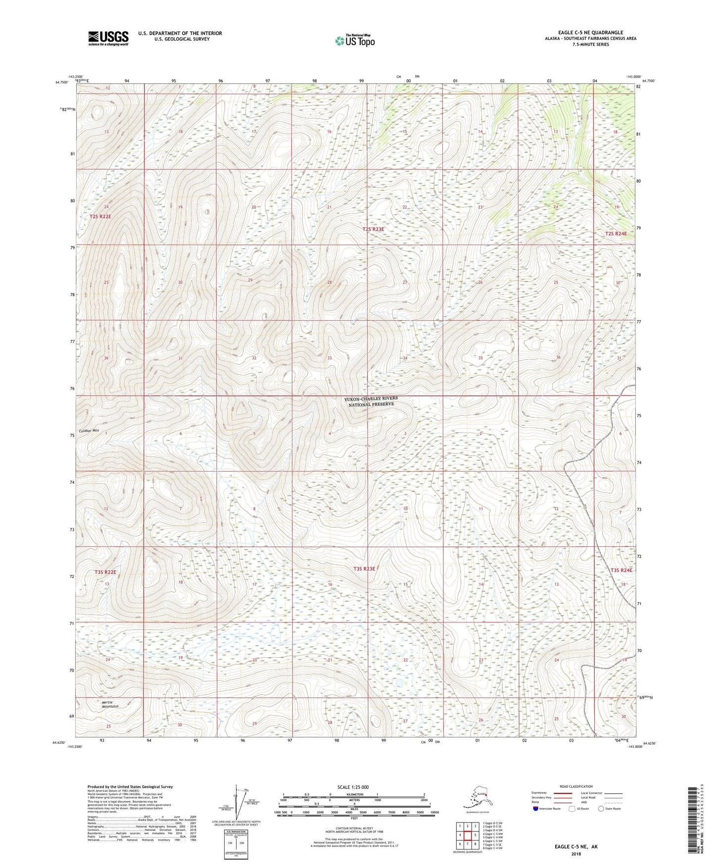 Eagle C-5 NE Alaska US Topo Map Image