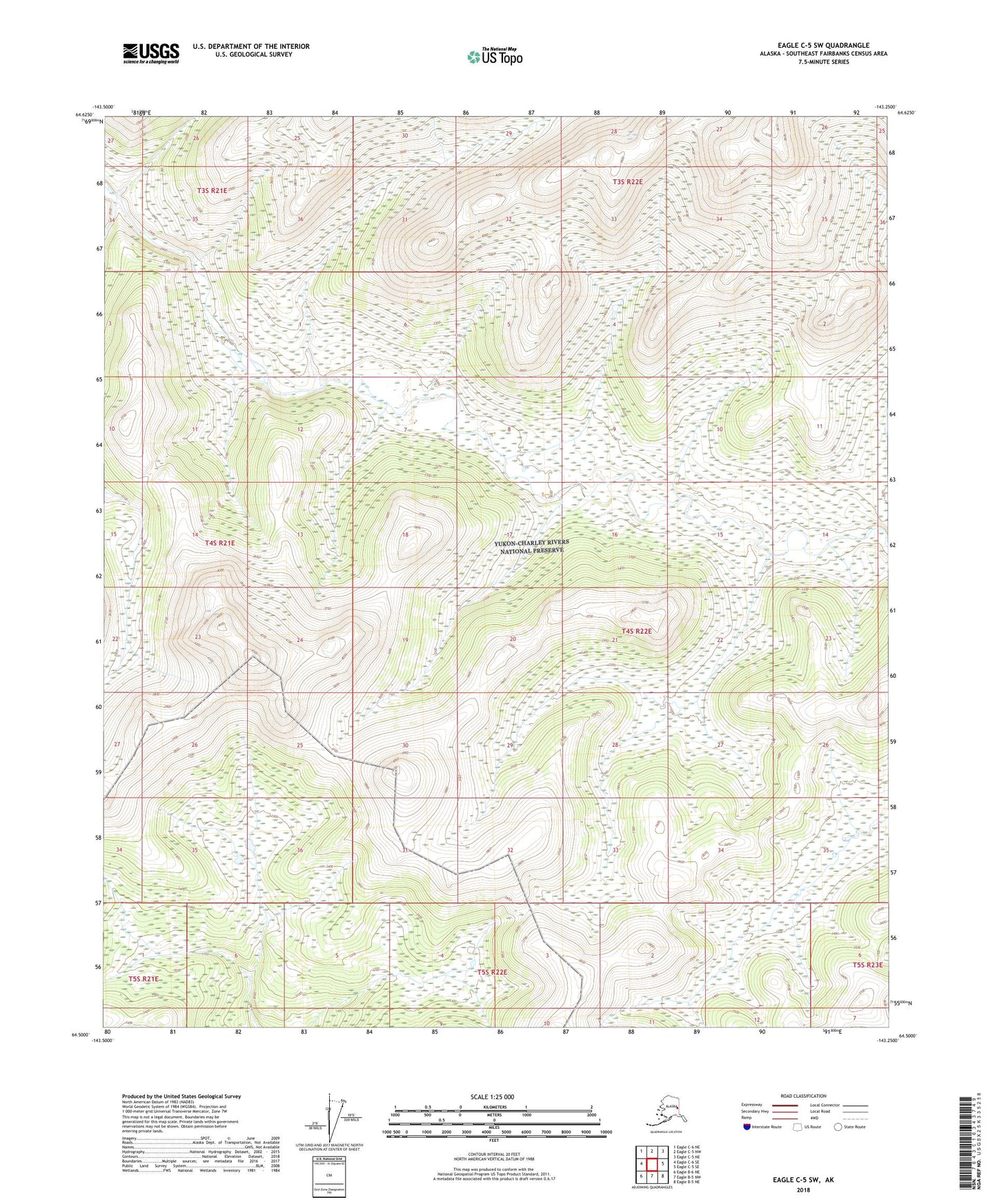 Eagle C-5 SW Alaska US Topo Map Image