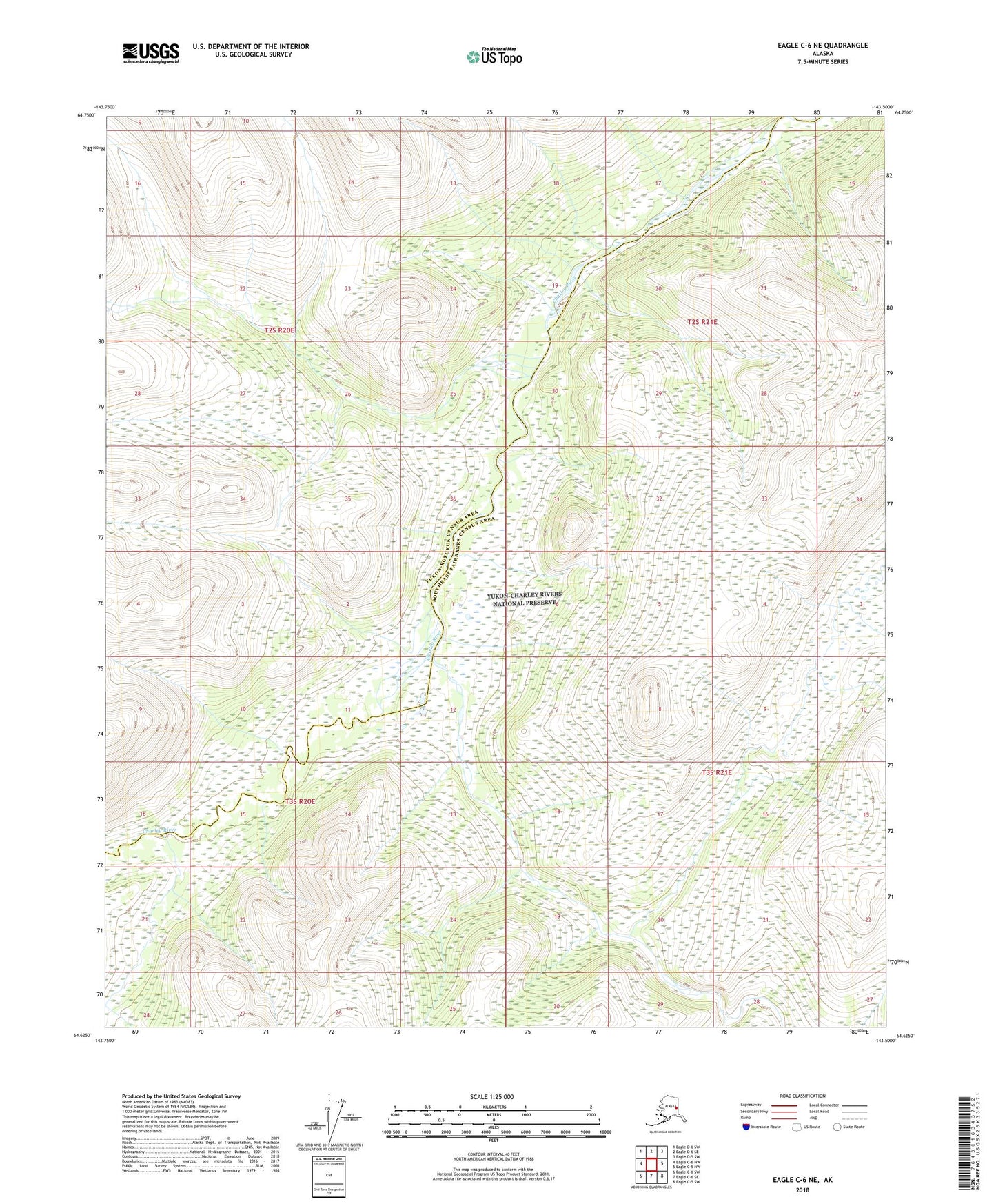 Eagle C-6 NE Alaska US Topo Map Image