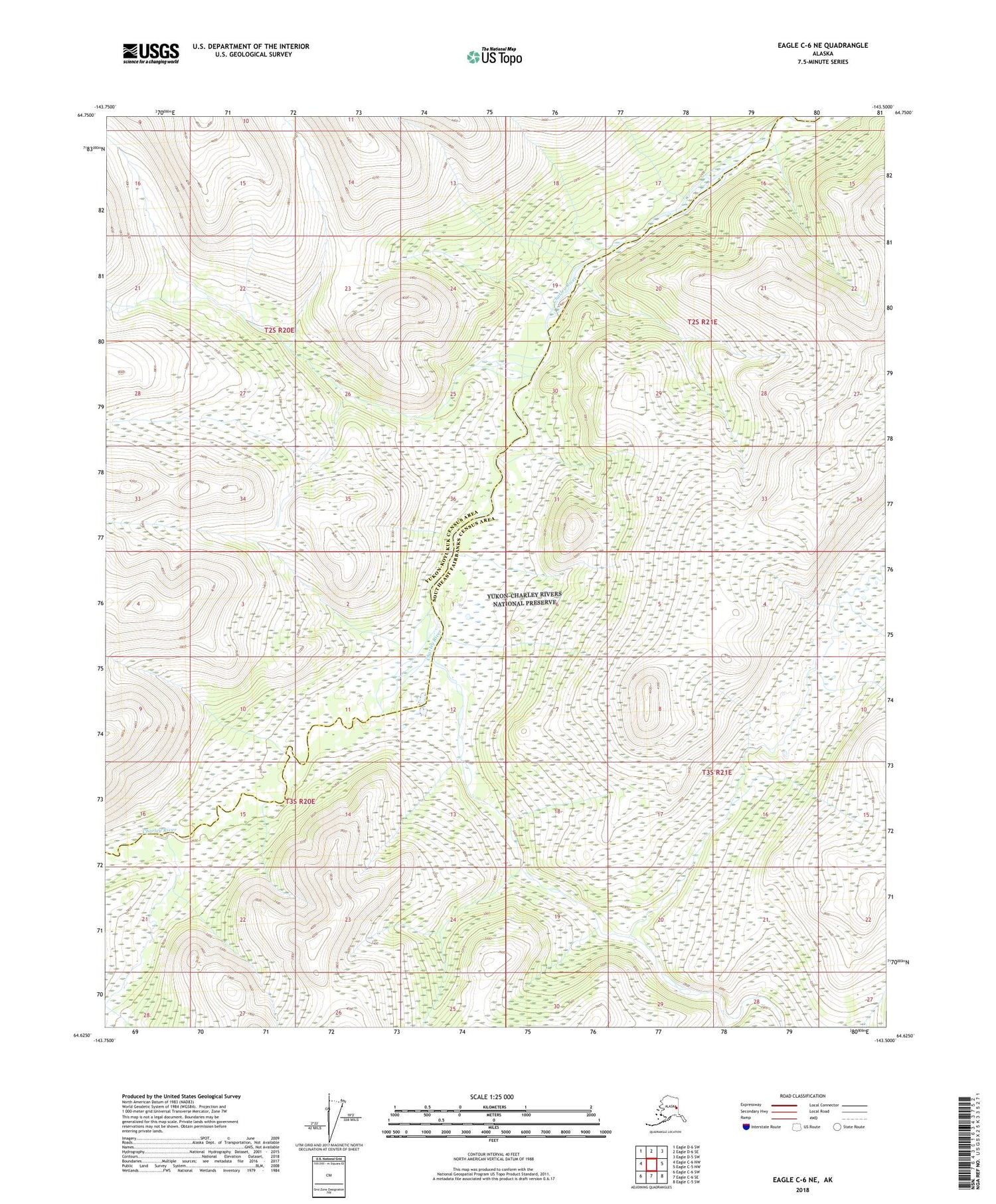 Eagle C-6 NE Alaska US Topo Map Image