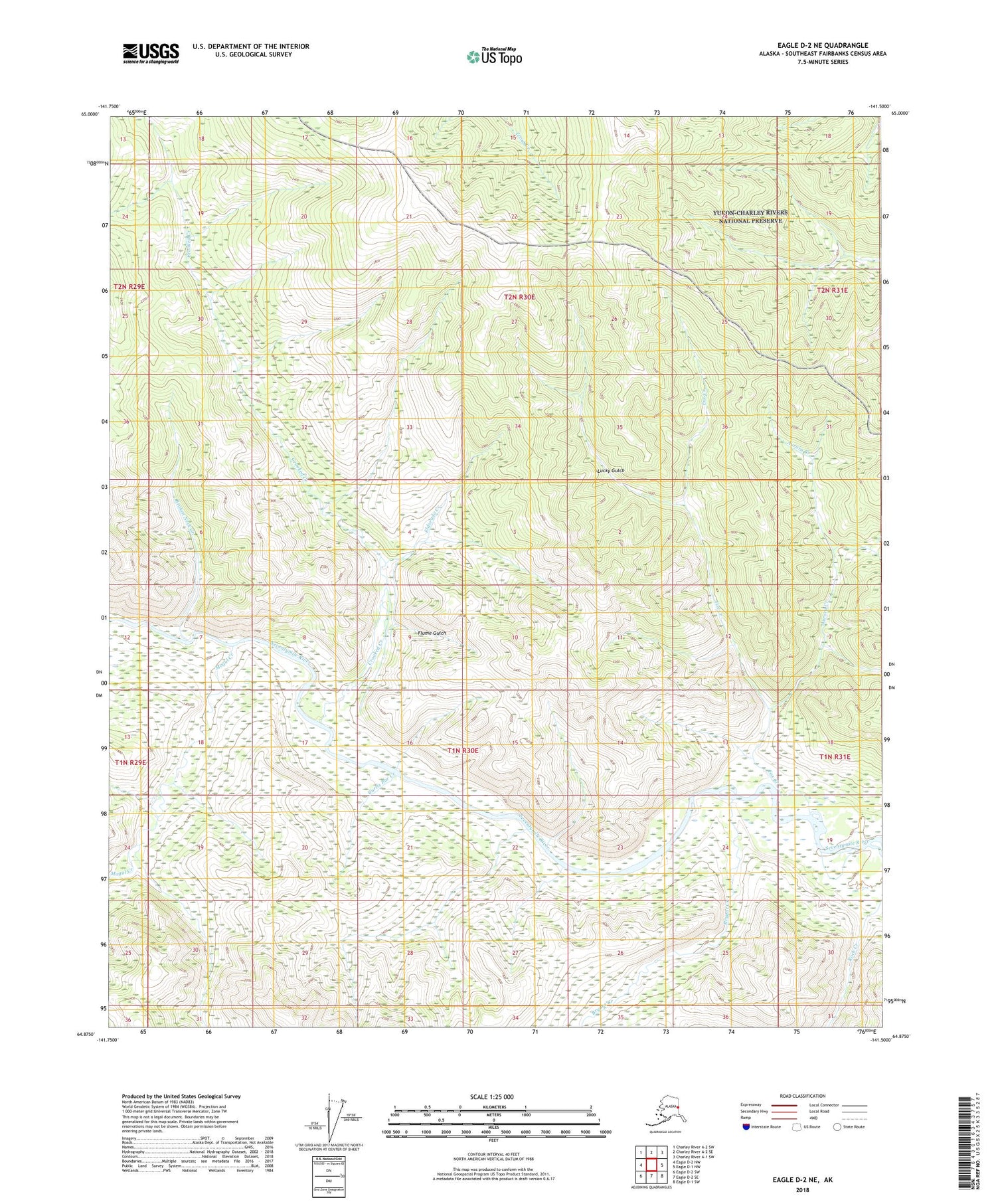 Eagle D-2 NE Alaska US Topo Map Image
