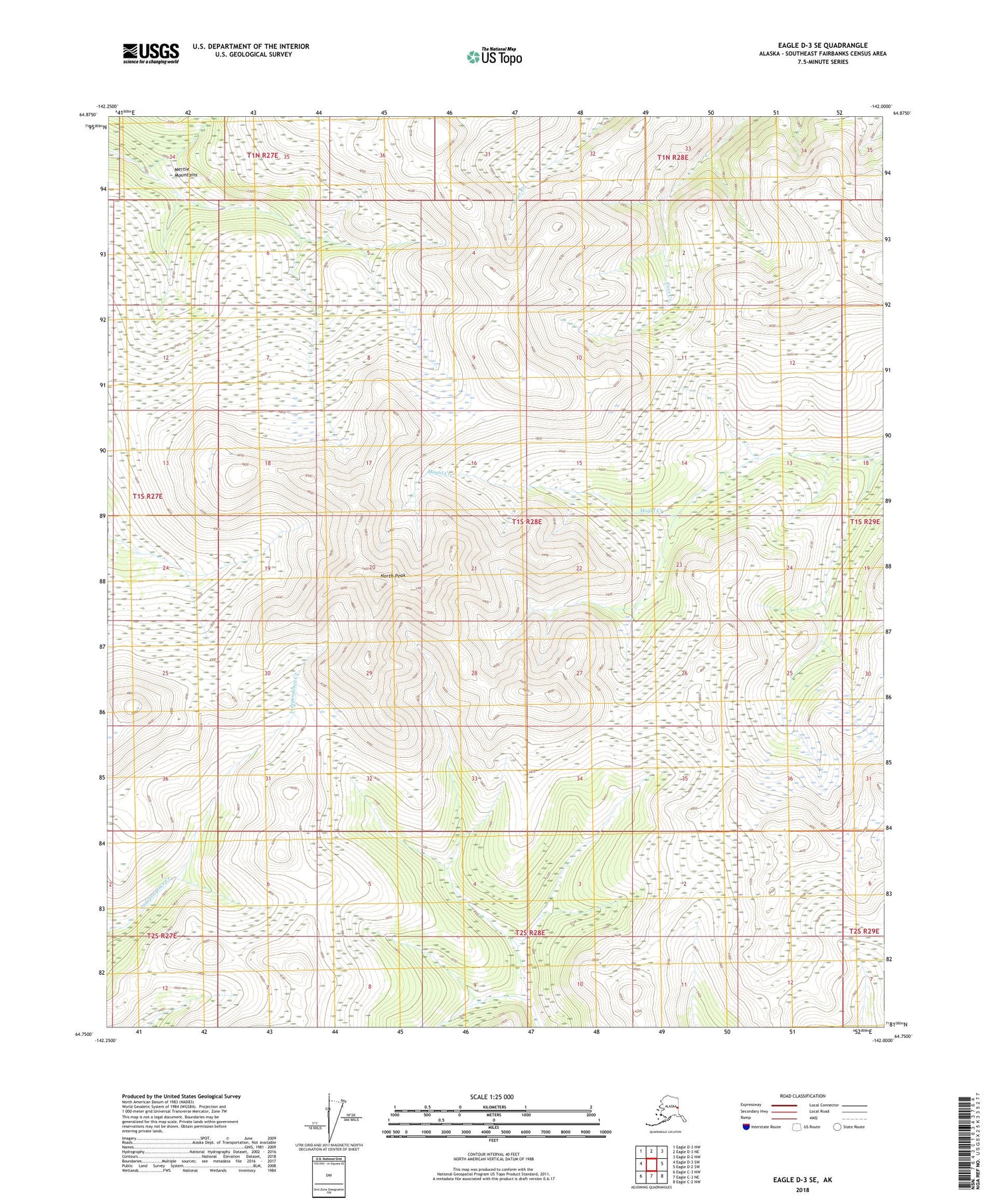 Eagle D-3 SE Alaska US Topo Map Image