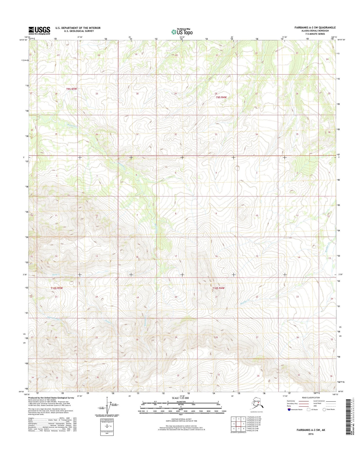 Fairbanks A-3 SW Alaska US Topo Map Image