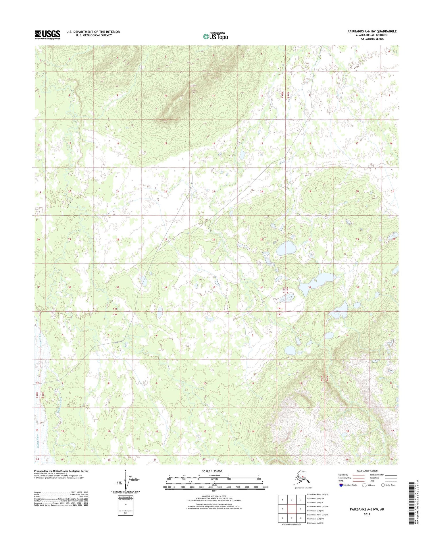 Fairbanks A-6 NW Alaska US Topo Map Image