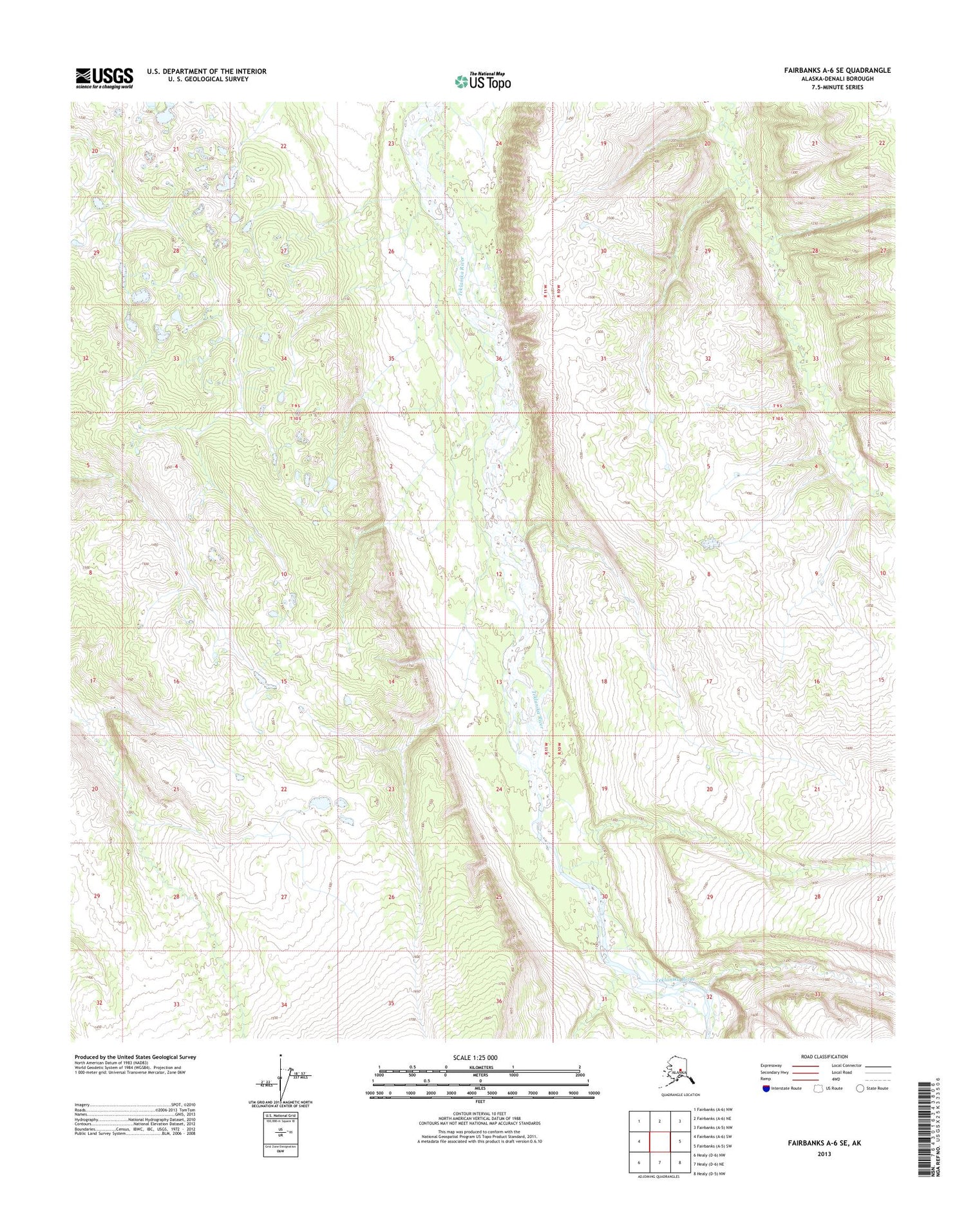 Fairbanks A-6 SE Alaska US Topo Map Image