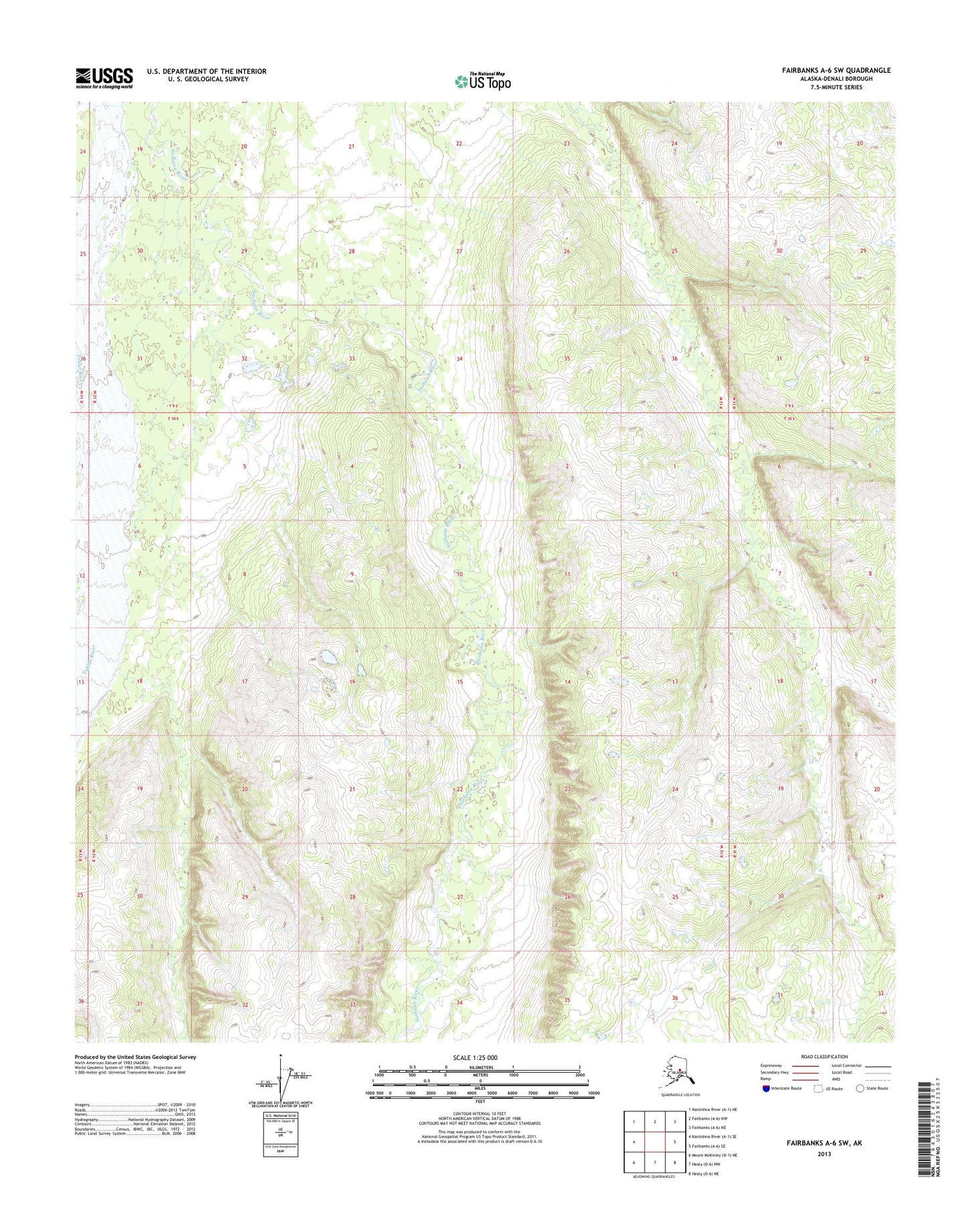 Fairbanks A-6 SW Alaska US Topo Map Image