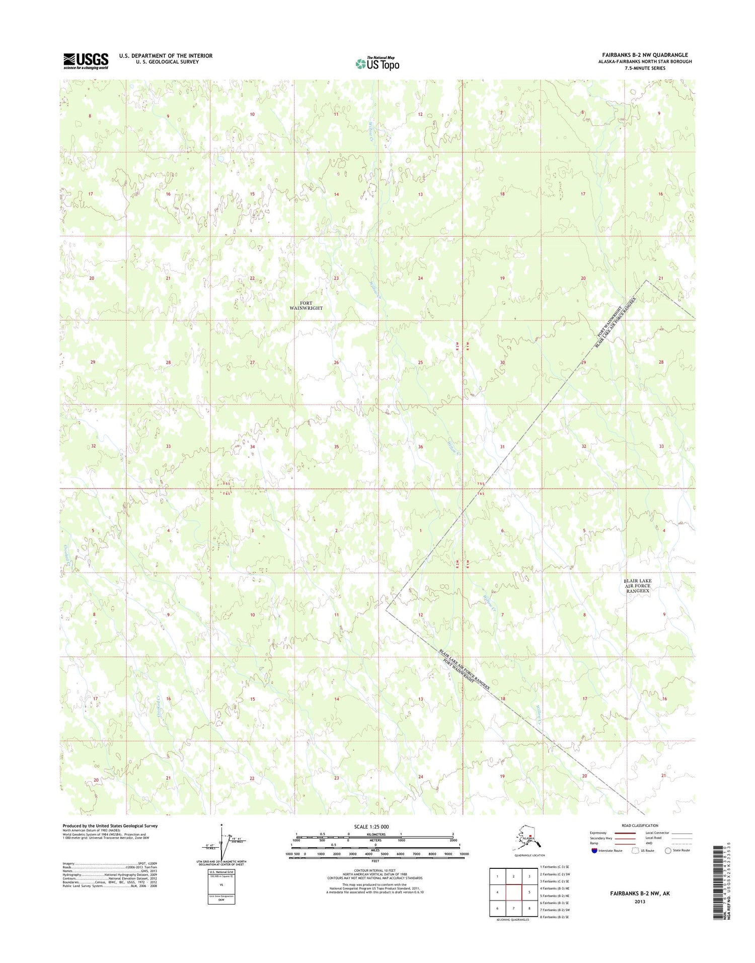 Fairbanks B-2 NW Alaska US Topo Map Image