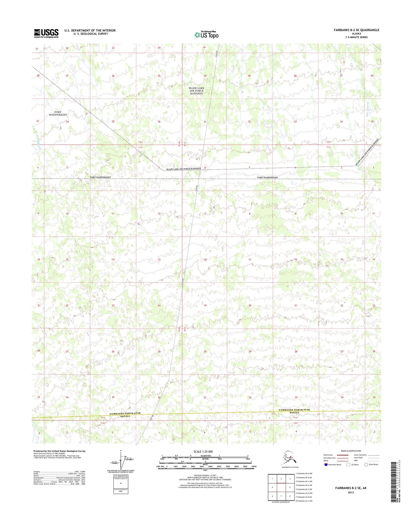 Fairbanks B-2 SE Alaska US Topo Map Image
