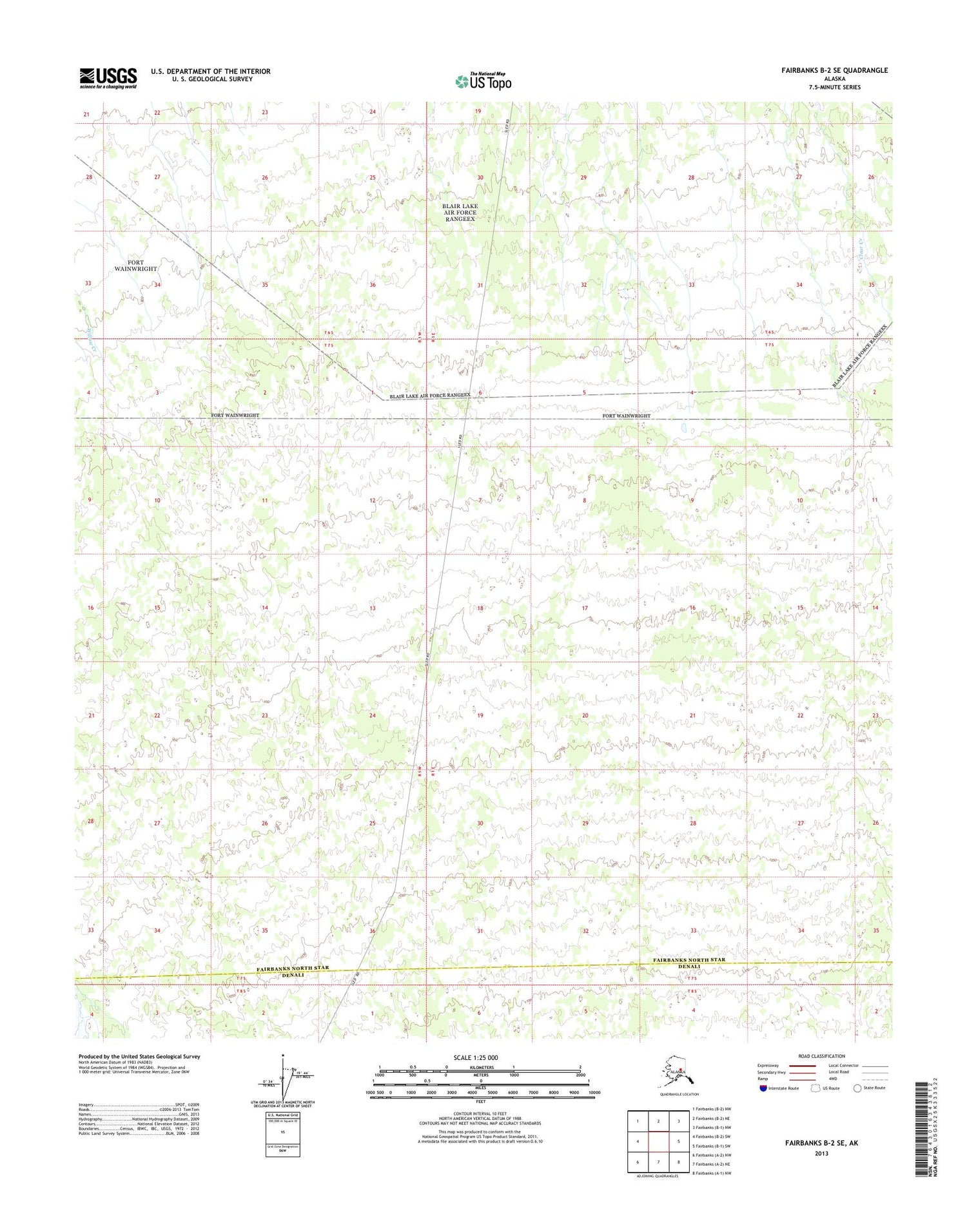Fairbanks B-2 SE Alaska US Topo Map Image