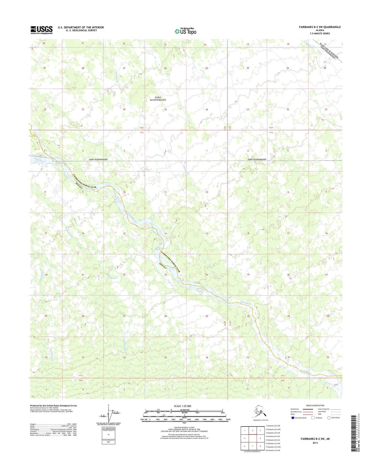 Fairbanks B-2 SW Alaska US Topo Map Image
