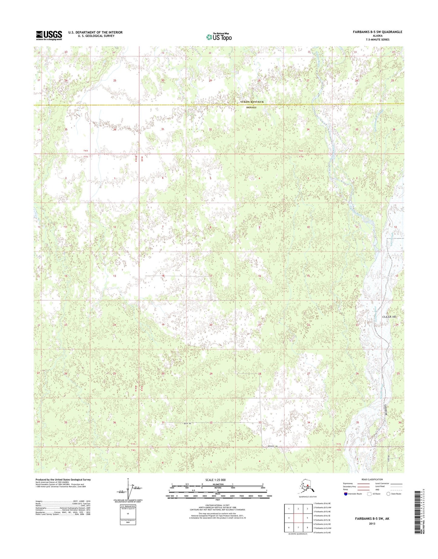Fairbanks B-5 SW Alaska US Topo Map Image