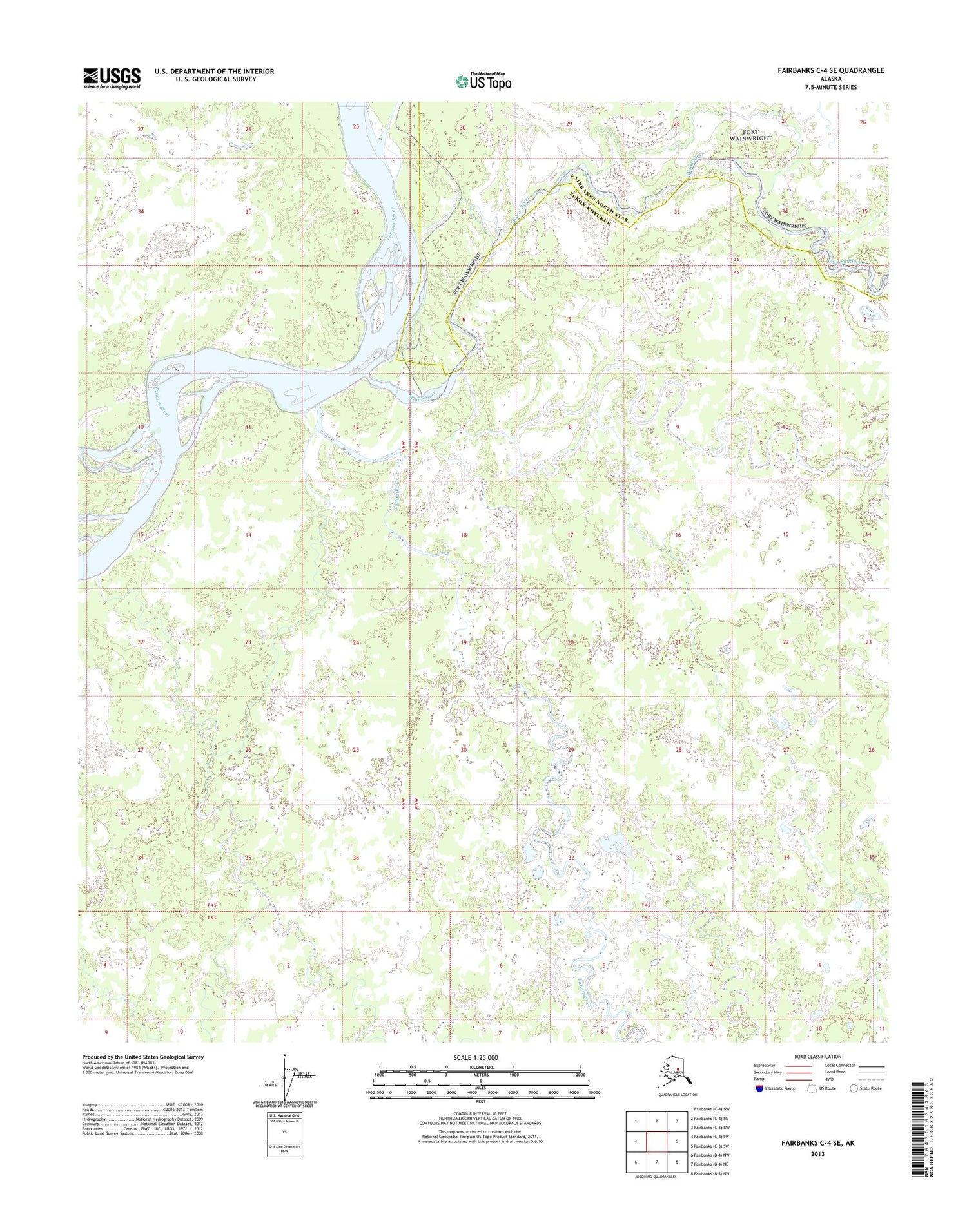Fairbanks C-4 SE Alaska US Topo Map Image