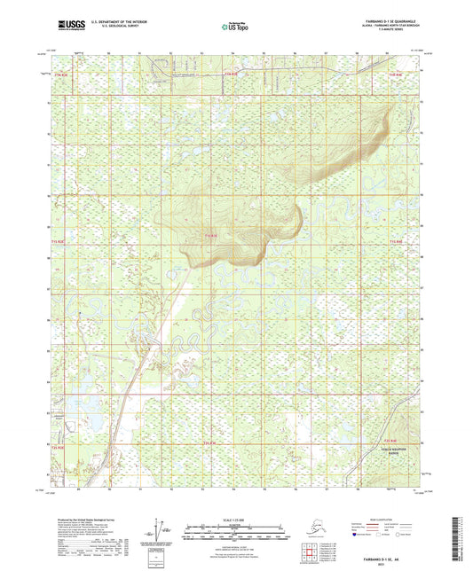 Fairbanks D-1 SE Alaska US Topo Map Image