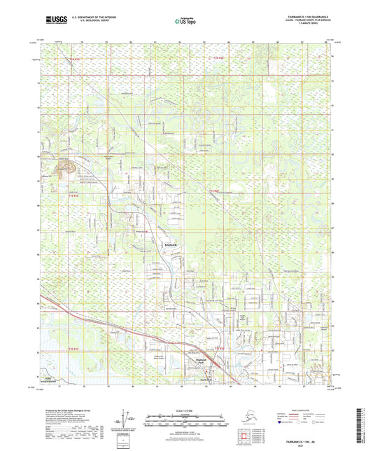 Fairbanks D-1 SW Alaska US Topo Map Image